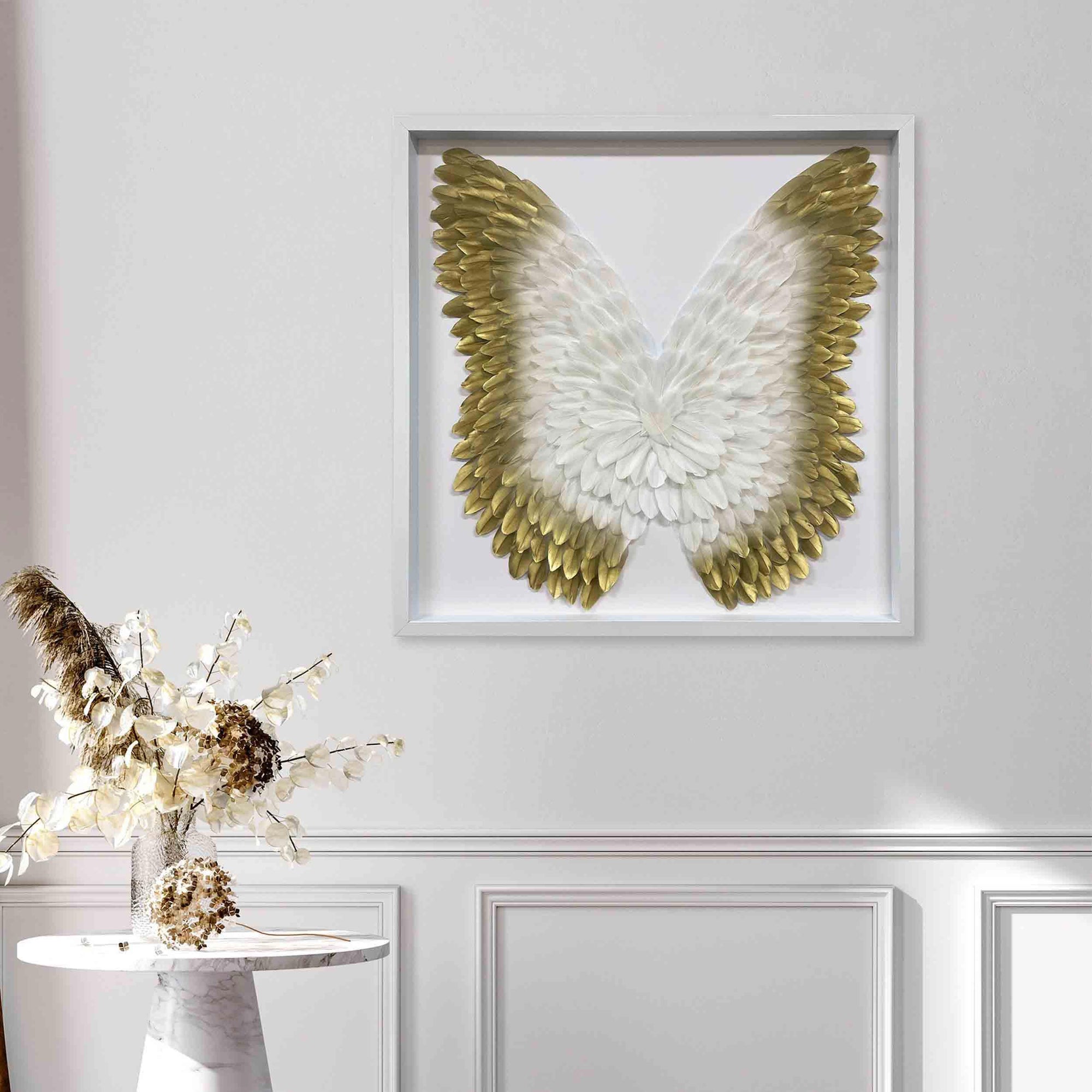 White and Gold Feather Wings