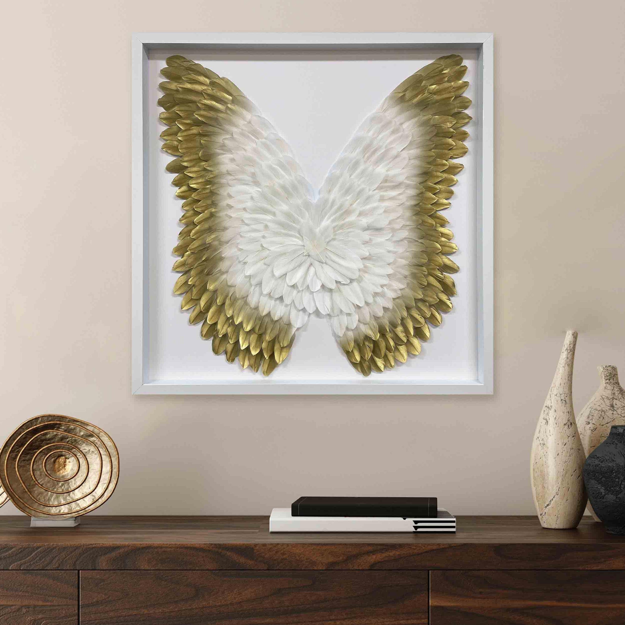 White and Gold Feather Wings