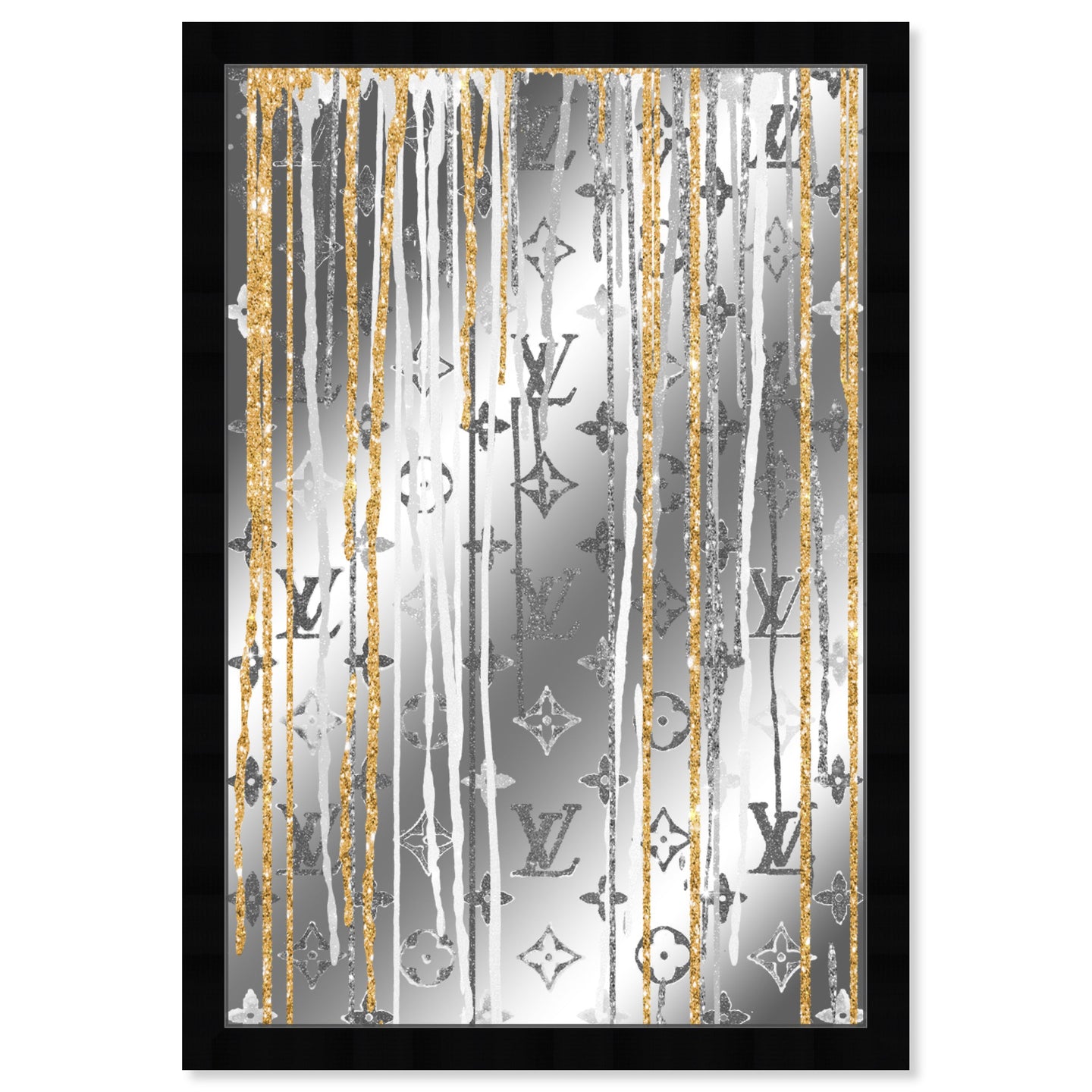 Luxury Drips Black and White Mirror