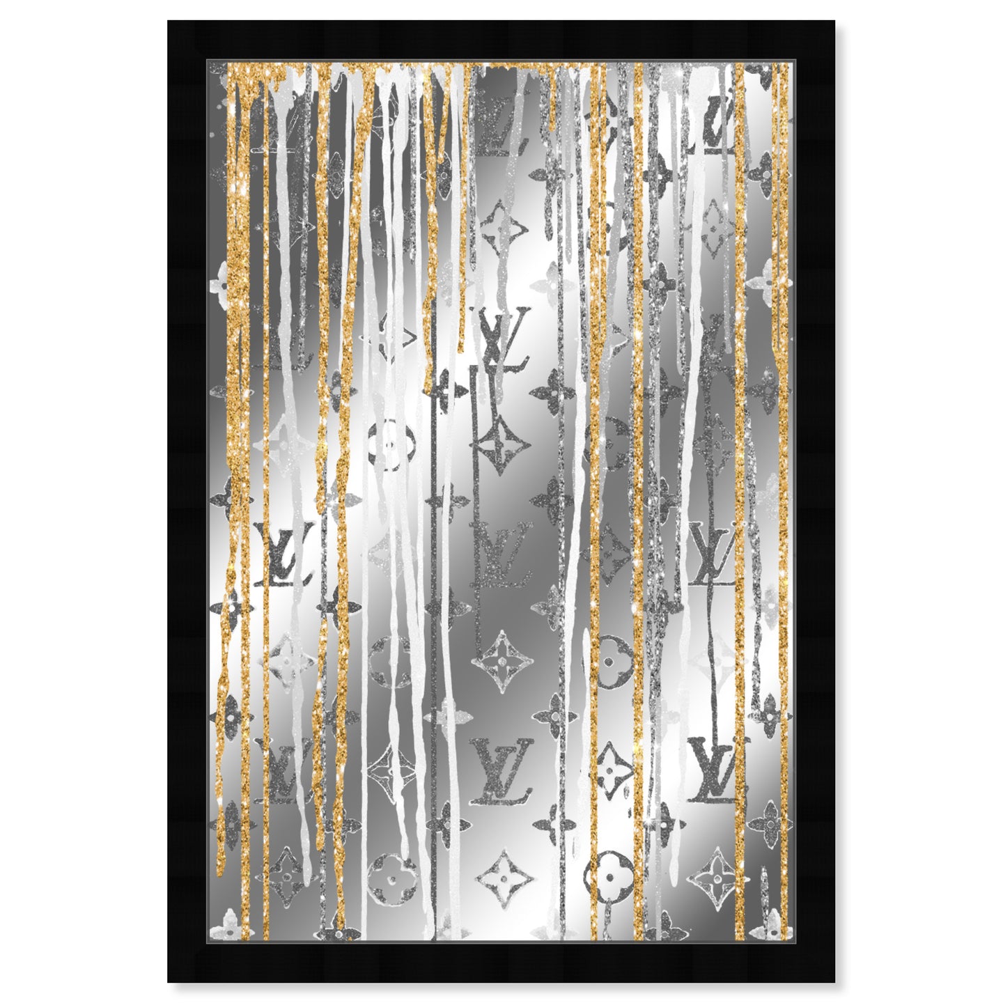 Luxury Drips Black and White Mirror