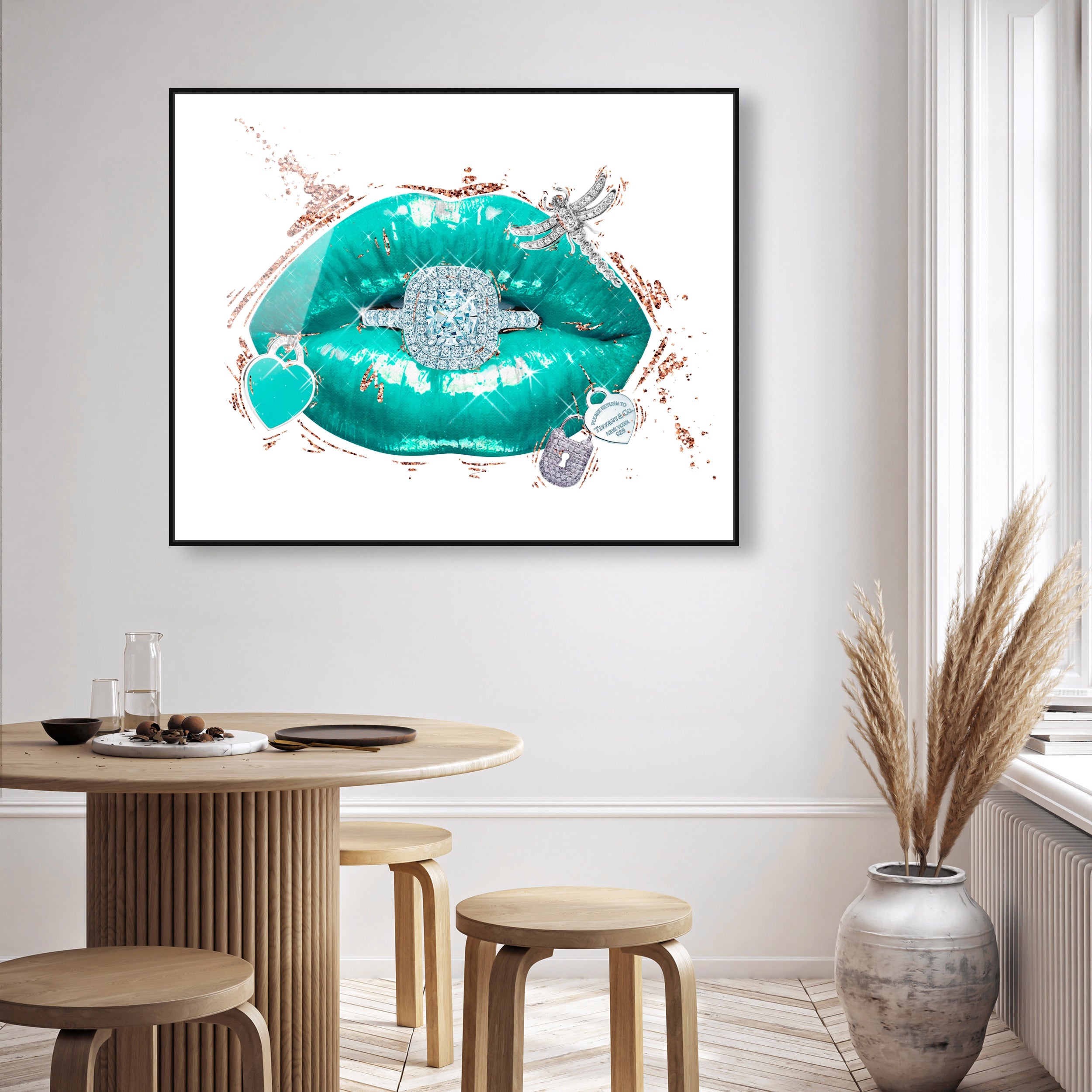 Aqua Mar Lips | Fashion and Glam Wall Art by Oliver Gal
