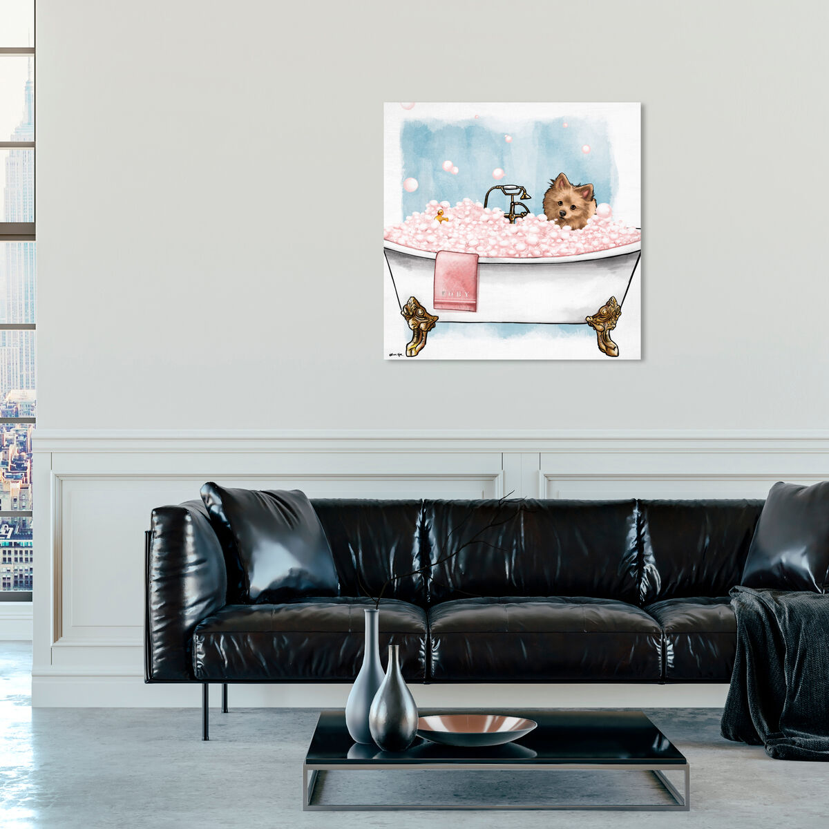 Custom Pet in Bathtub Portrait | Oliver Gal Wall Art
