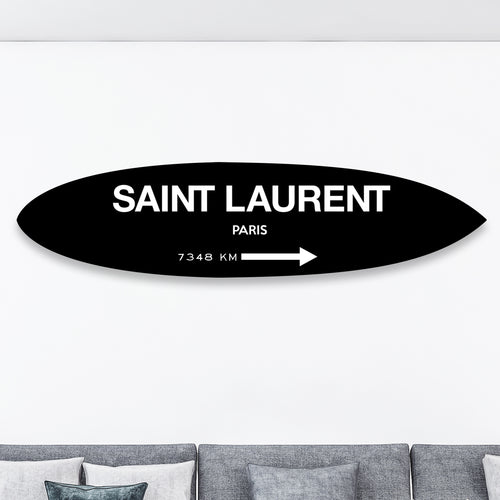 Paris Surf Board Black White