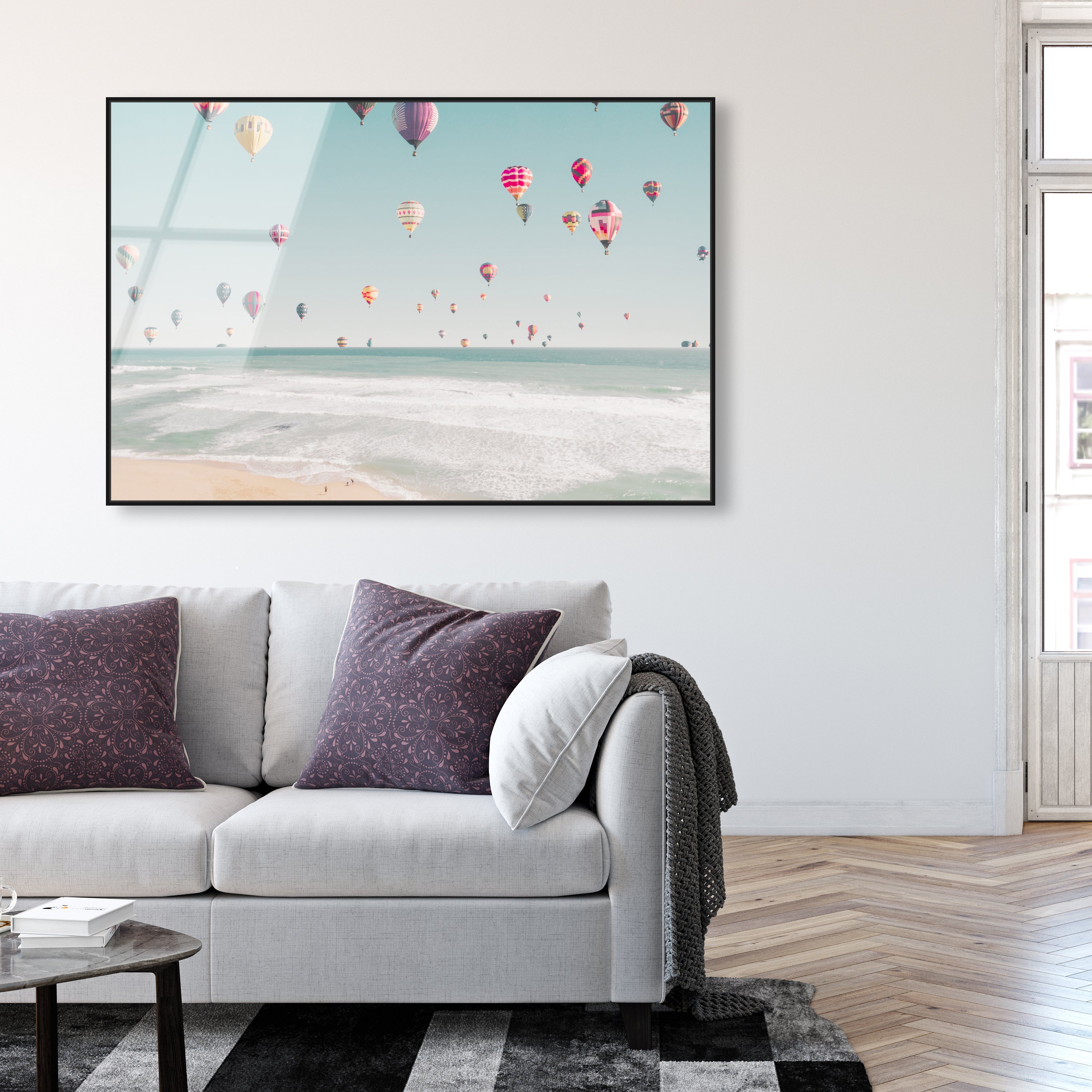 その他 Oliver Gal JUNGLE PARADE 51cm x 51cm Beachside Balloons | Coastal Wall Art | Oliver Gal