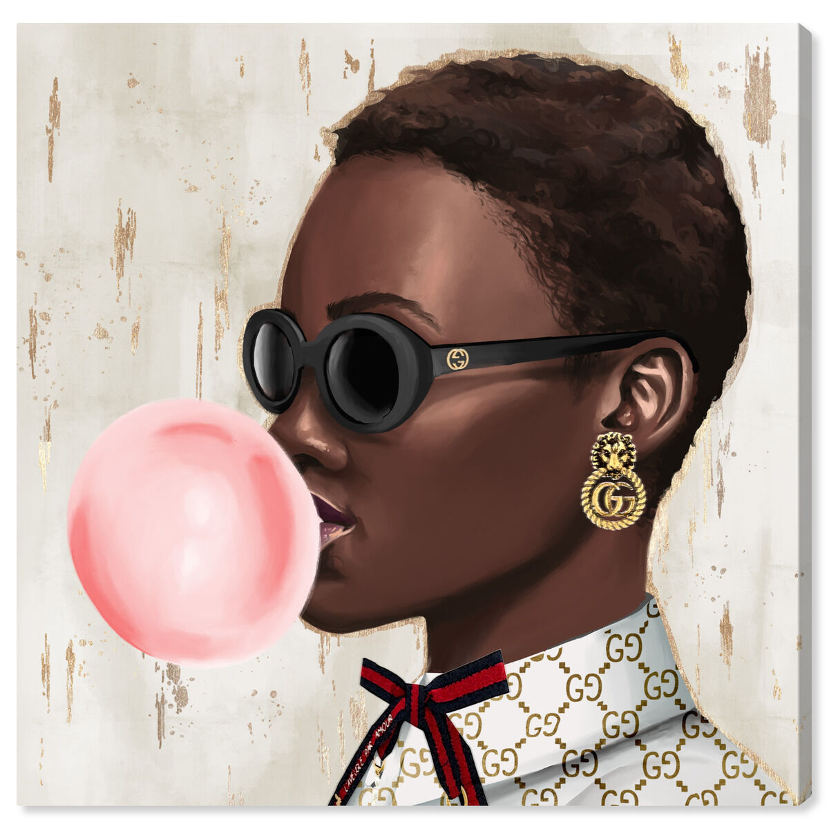 希少 【Oliver Gal × Jordan】パネルアート Bubble Gum Babe | Fashion and Glam Wall Art by The Oliver Gal