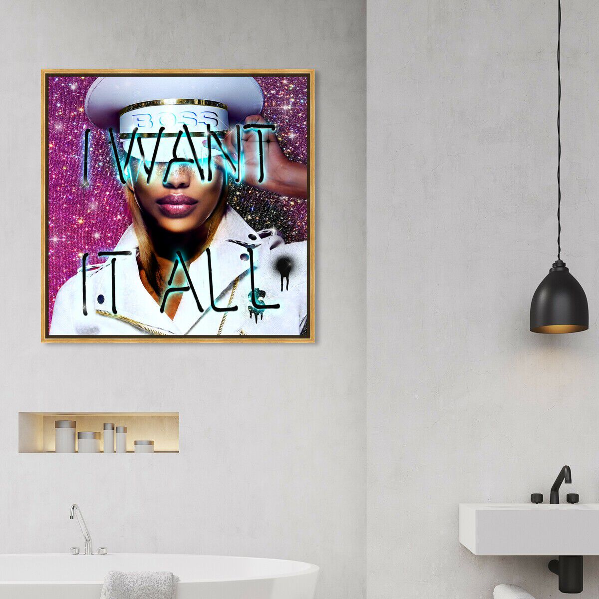 40x40/Framed Canvas/PSGLD