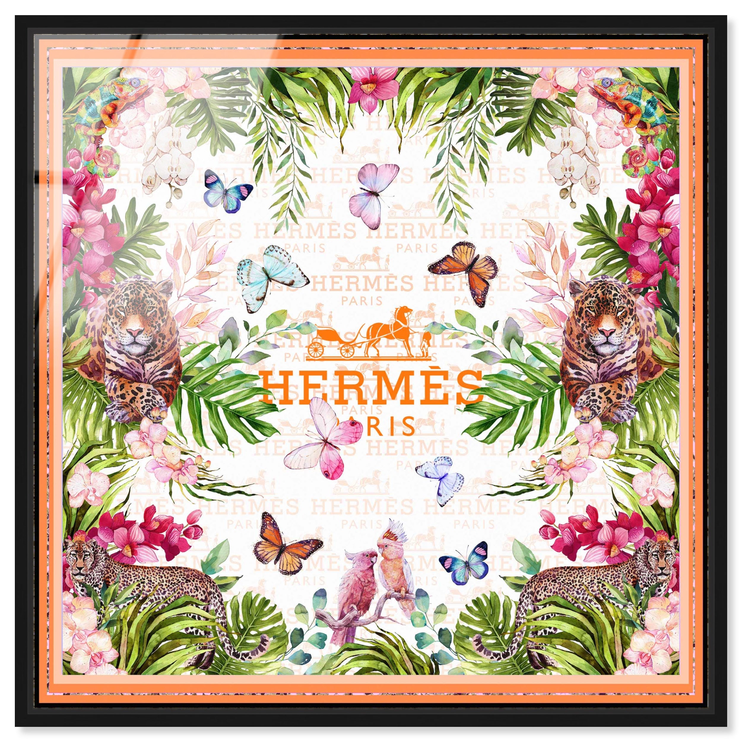 Oliver Gal/オリバーガル アートパネル HERMES/エルメス Jungle Parade | Wall Art by The Oliver Gal