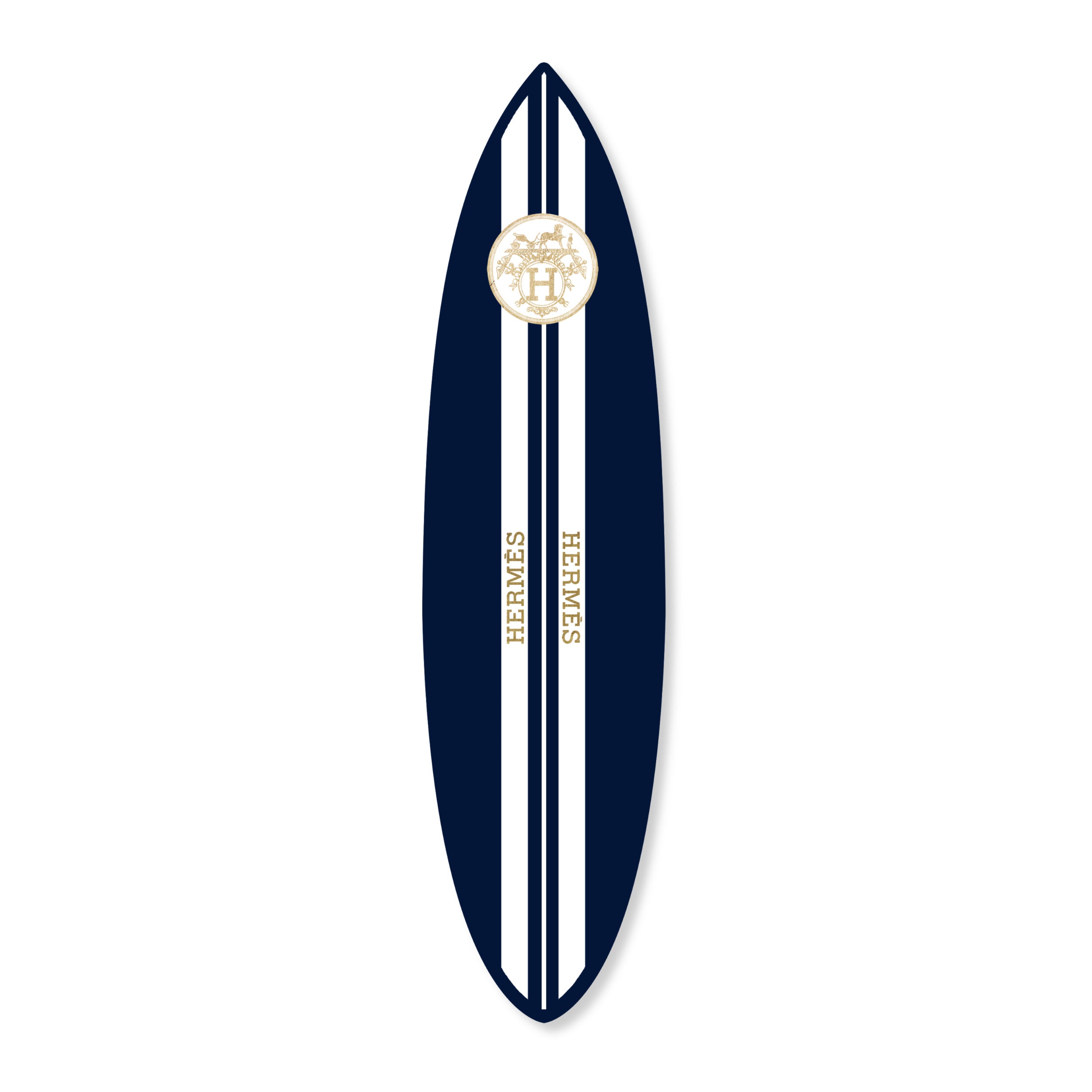 French Surfboard Navy | Fashion and Glam Wall Art by The Oliver Gal