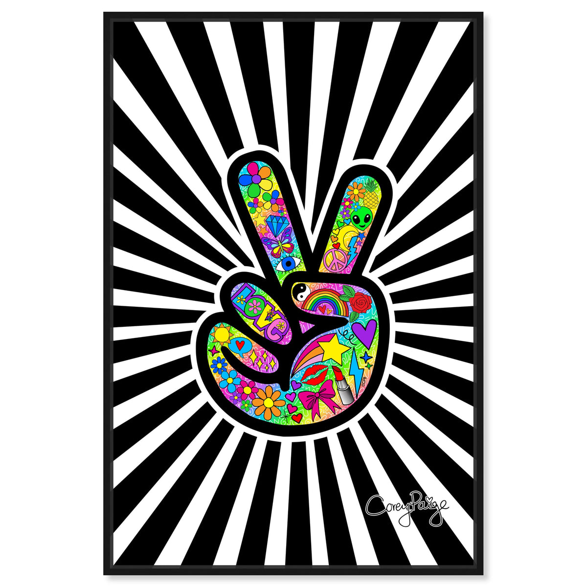 peaceandpeaceページ Corey Paige- Funky Peace Sign Wall Art | Oliver Gal