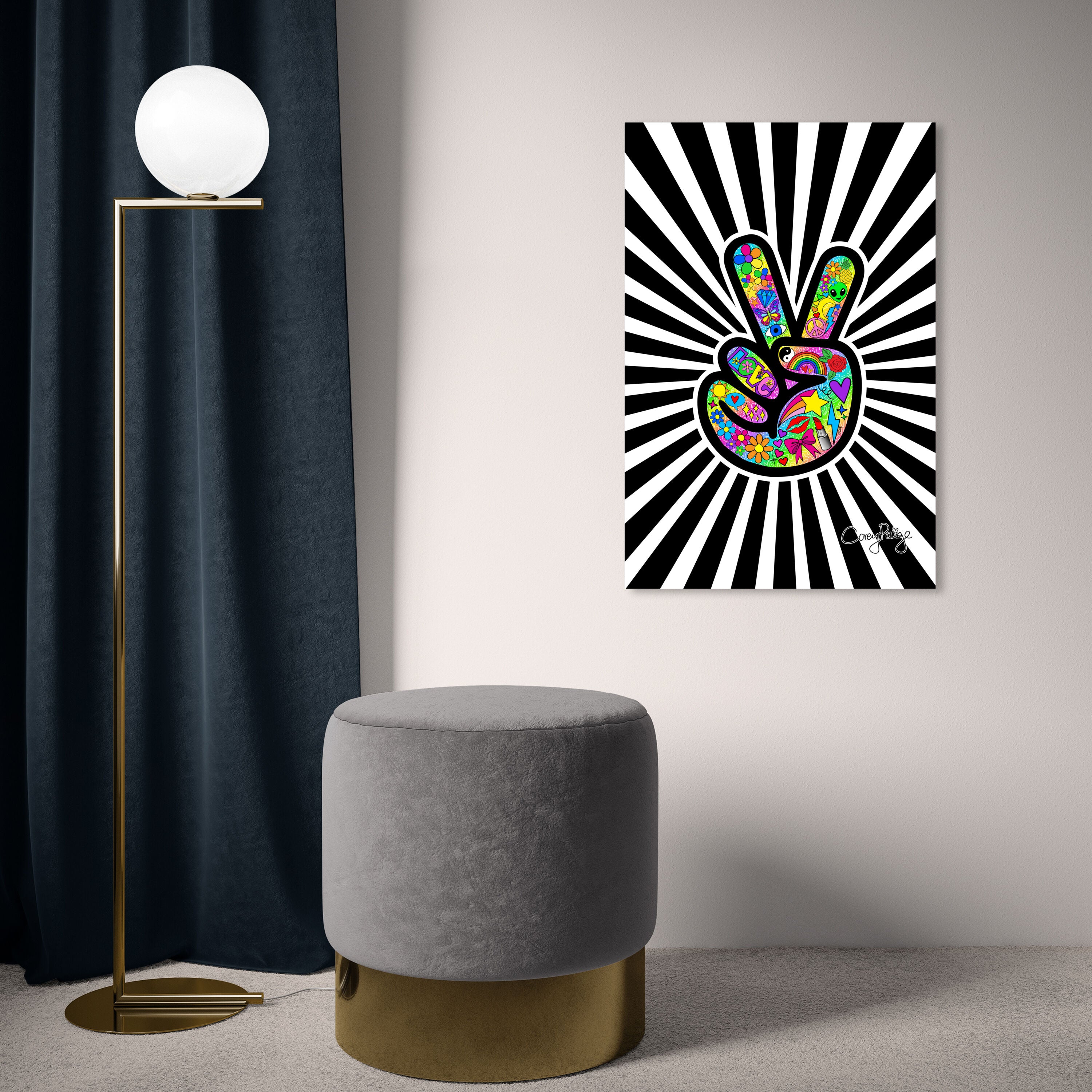 Corey Paige- Funky Peace Sign Wall Art | Oliver Gal