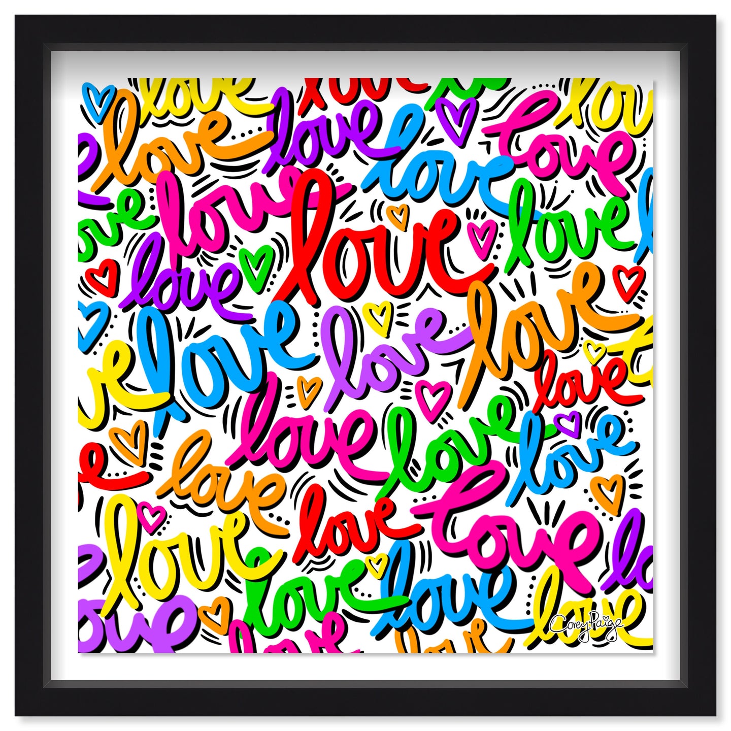 Corey Paige - Rainbow Script Love Wall Art | Oliver Gal