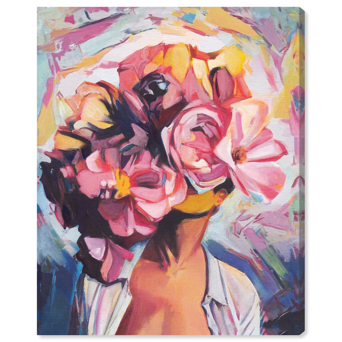 Lady with flowers | Floral and Botanical Wall Art by The Oliver Gal