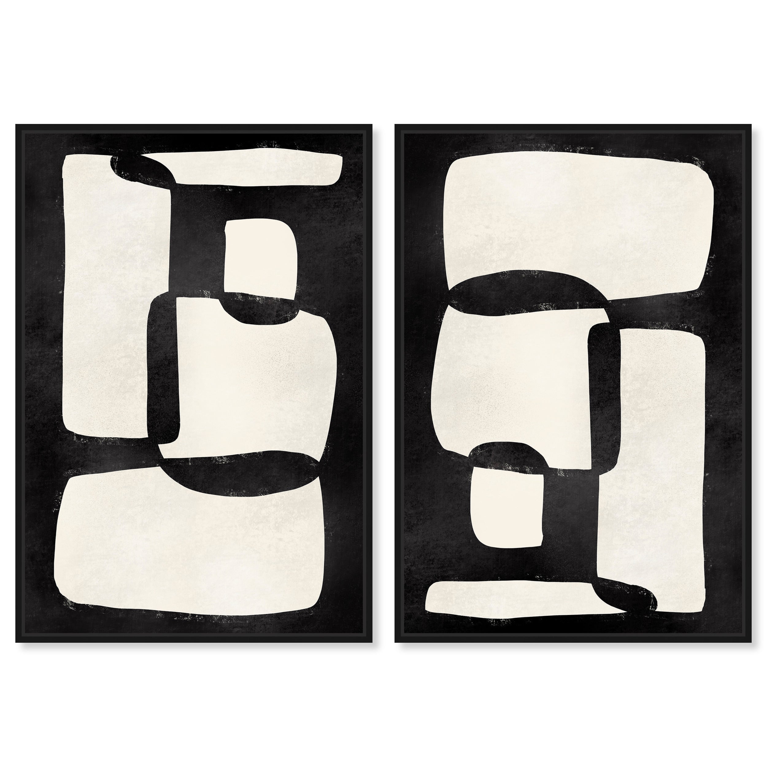 Black and White Code - Set of 2 | Abstract Wall Art by The Oliver Gal