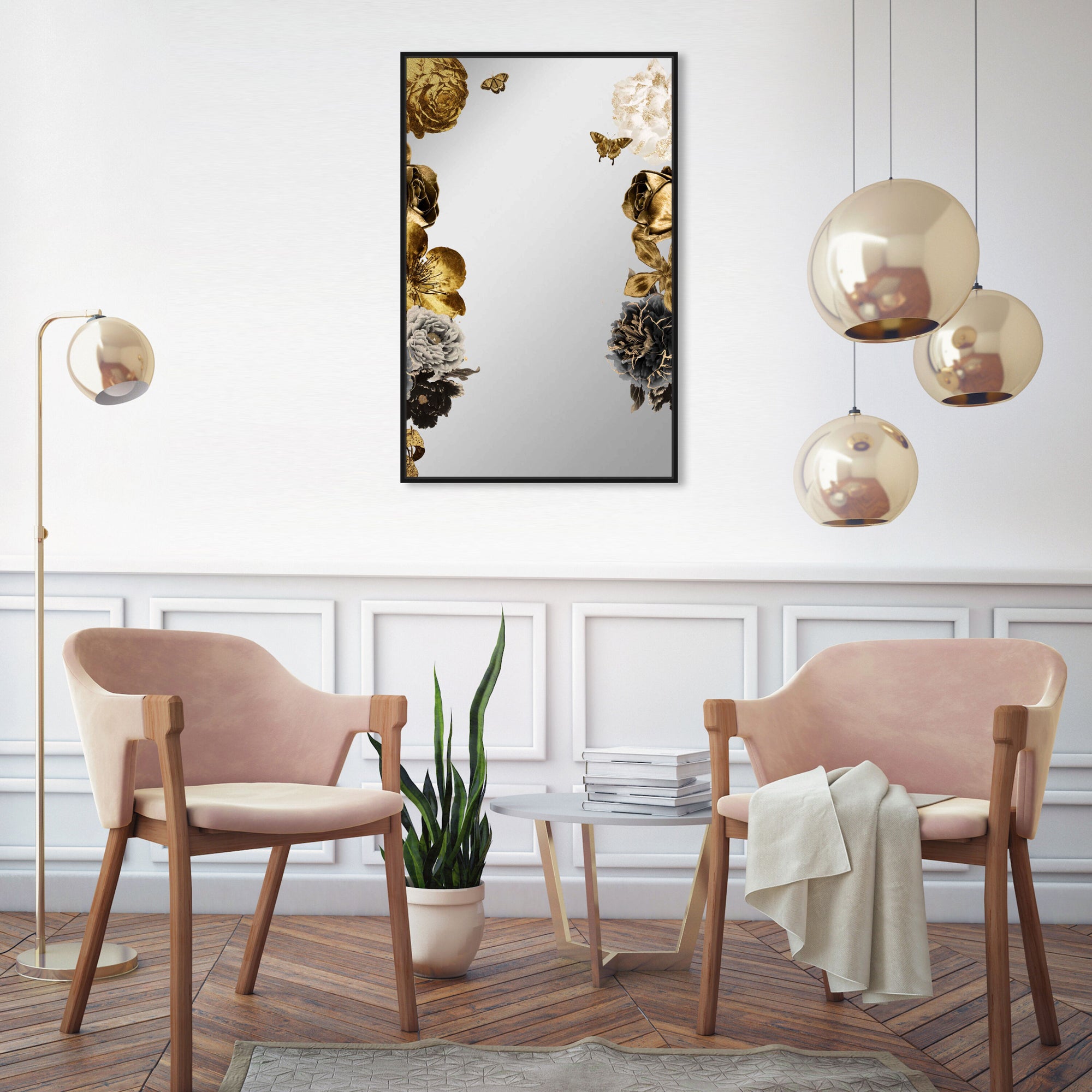 Golden Floral Love Mirror