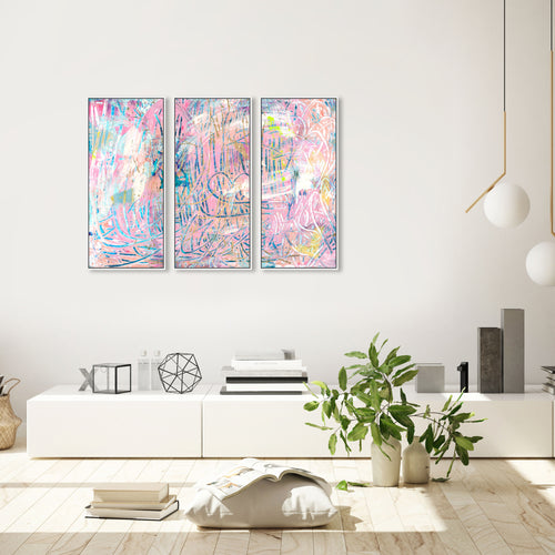 想像を超えての 3 Piece Abstract Art – Oliver Gal 絵画