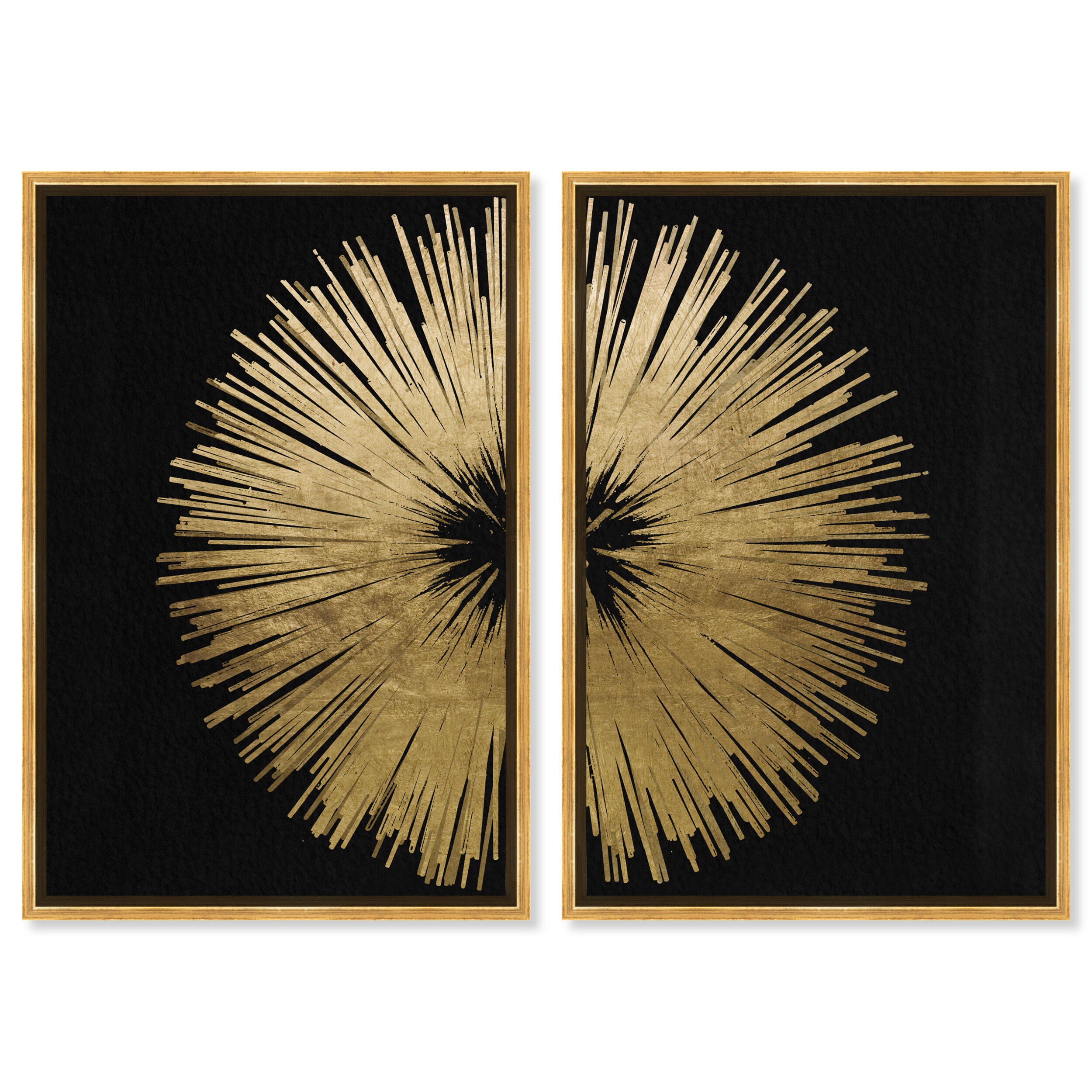 Sunburst Golden Night DIPTYCH | Wall Art by The Oliver Gal