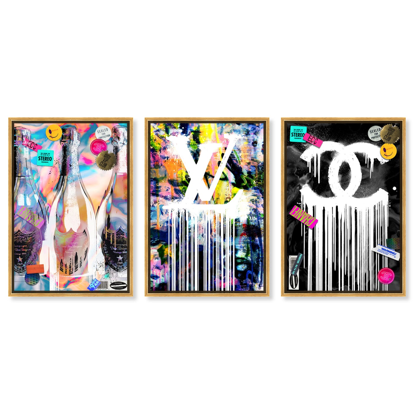 Dripping Stencil Holo SET - Displayed in a Floating Frame