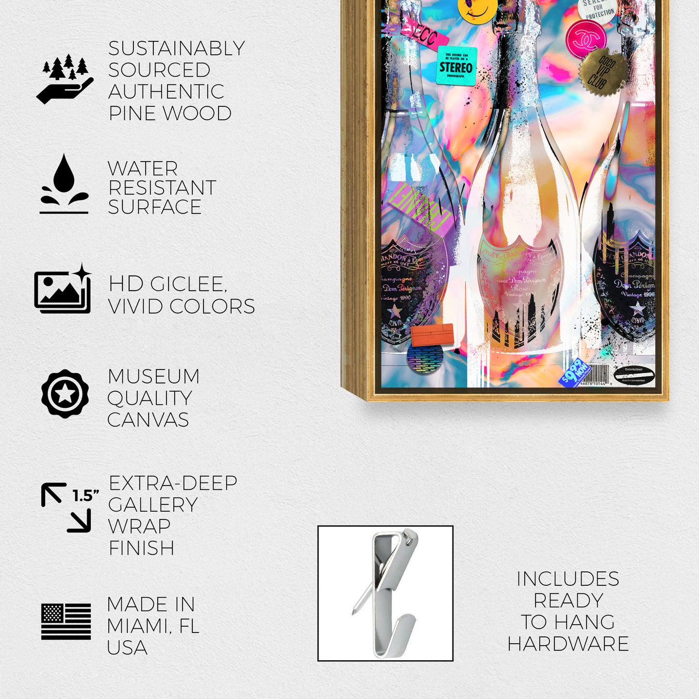 Dripping Stencil Holo SET - Displayed in a Floating Frame