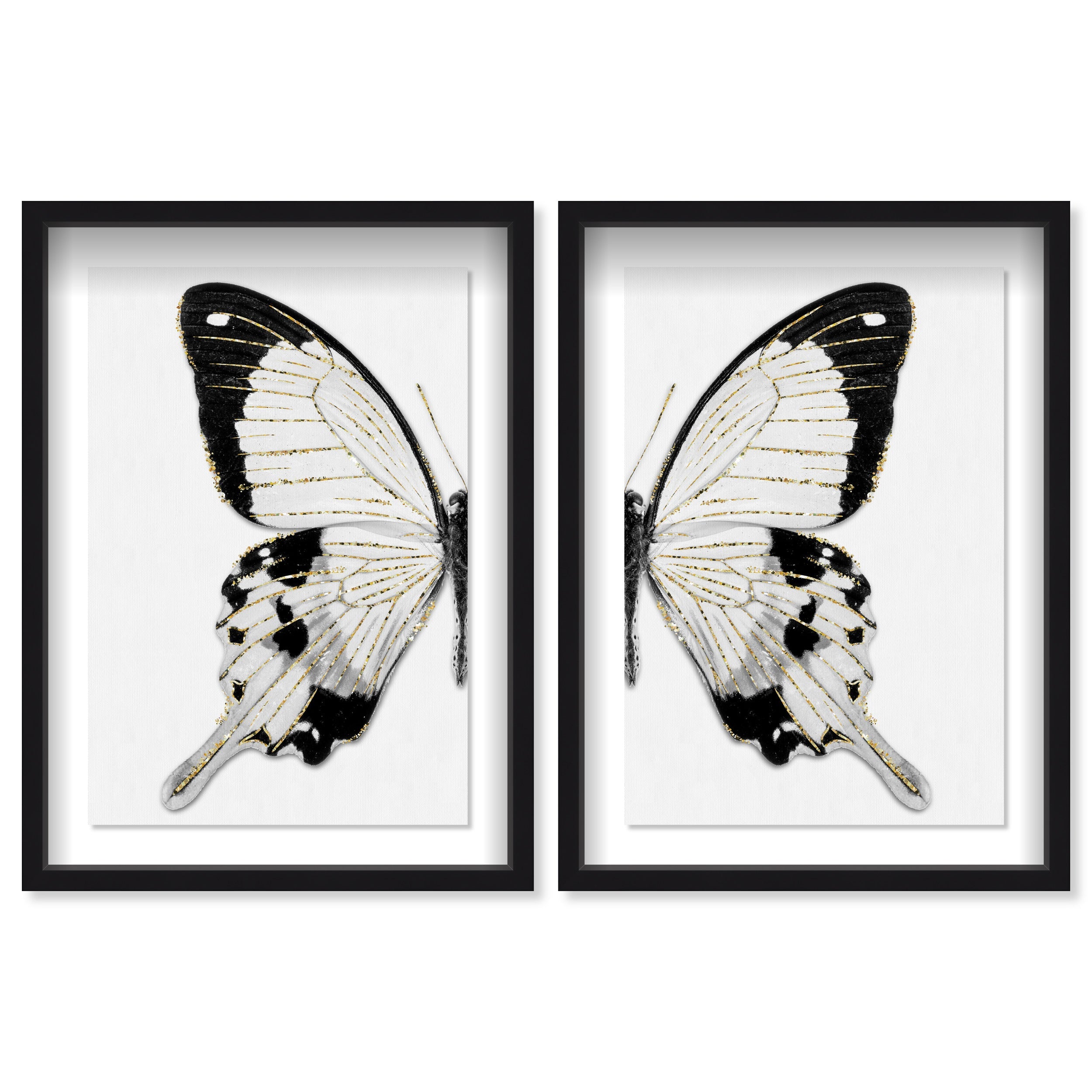 Monochrome Butterfly SET | Fashion and Glam Wall Art by Oliver Gal
