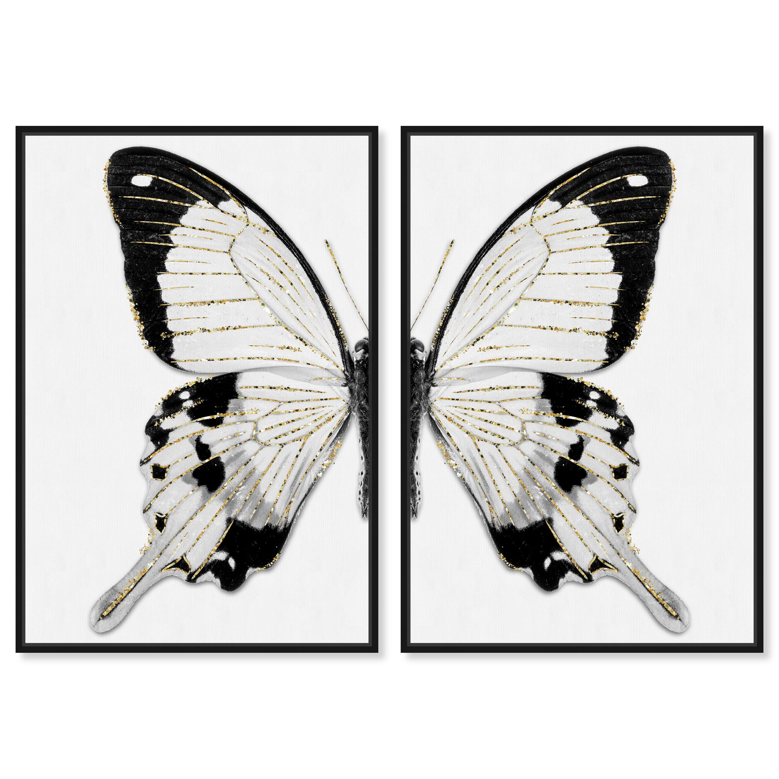 Monochrome Butterfly SET | Fashion and Glam Wall Art by Oliver Gal