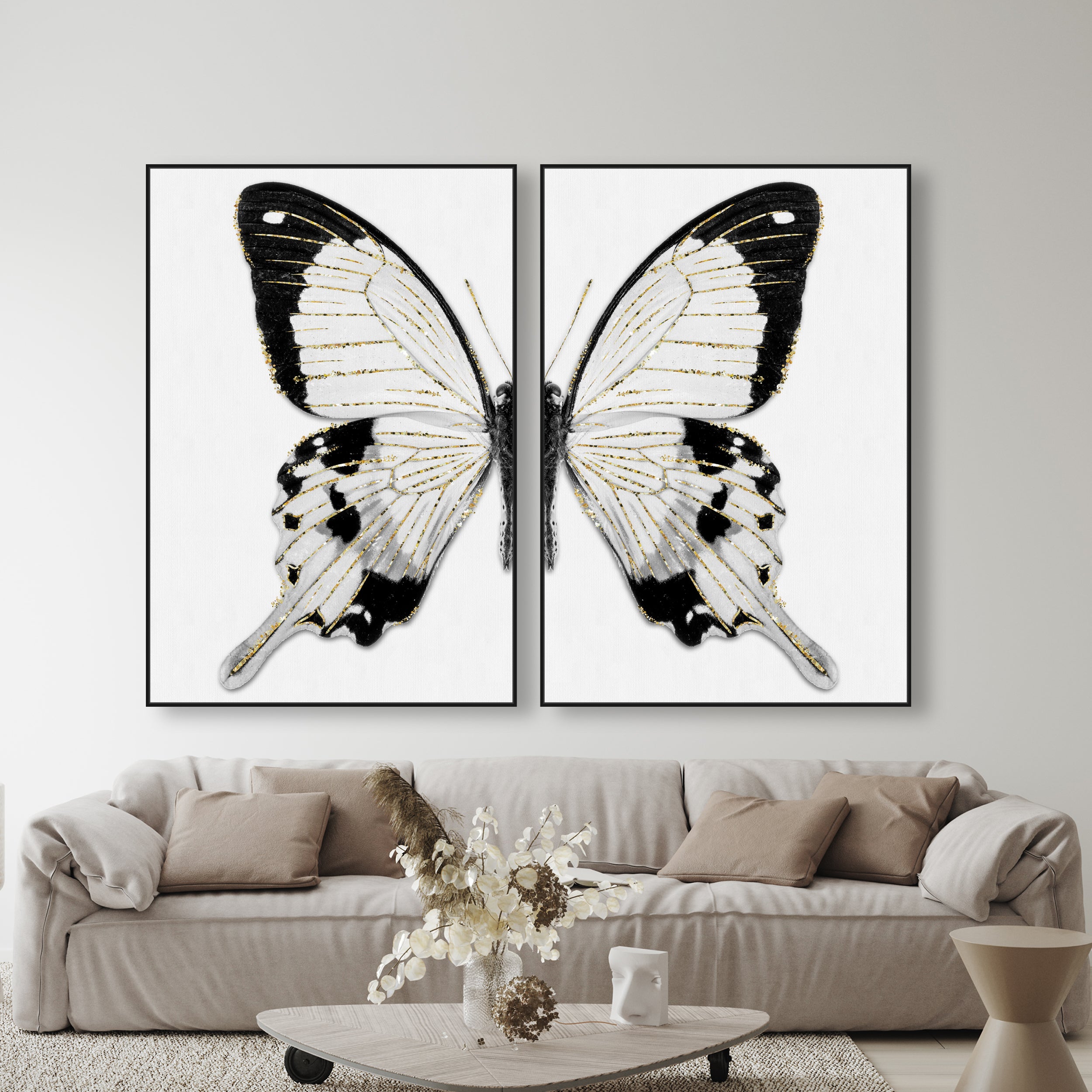 Monochrome Butterfly SET | Fashion and Glam Wall Art by Oliver Gal