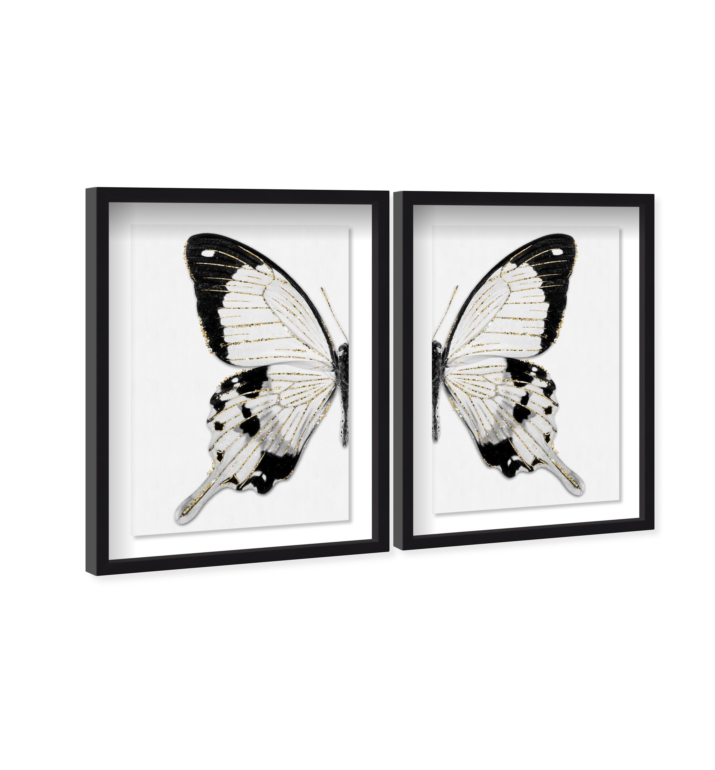 Monochrome Butterfly SET | Fashion and Glam Wall Art by Oliver Gal