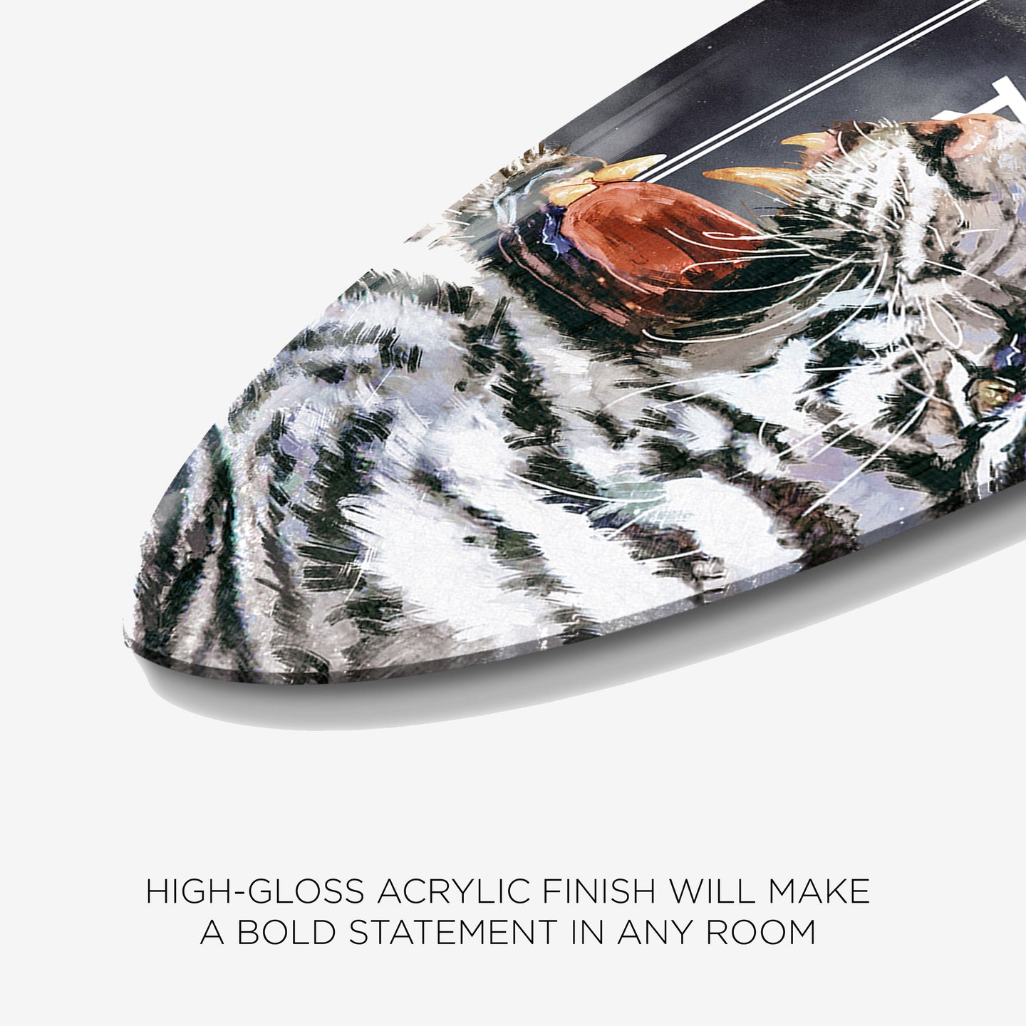 Tiger Effect - Decorative Acrylic Surfboard