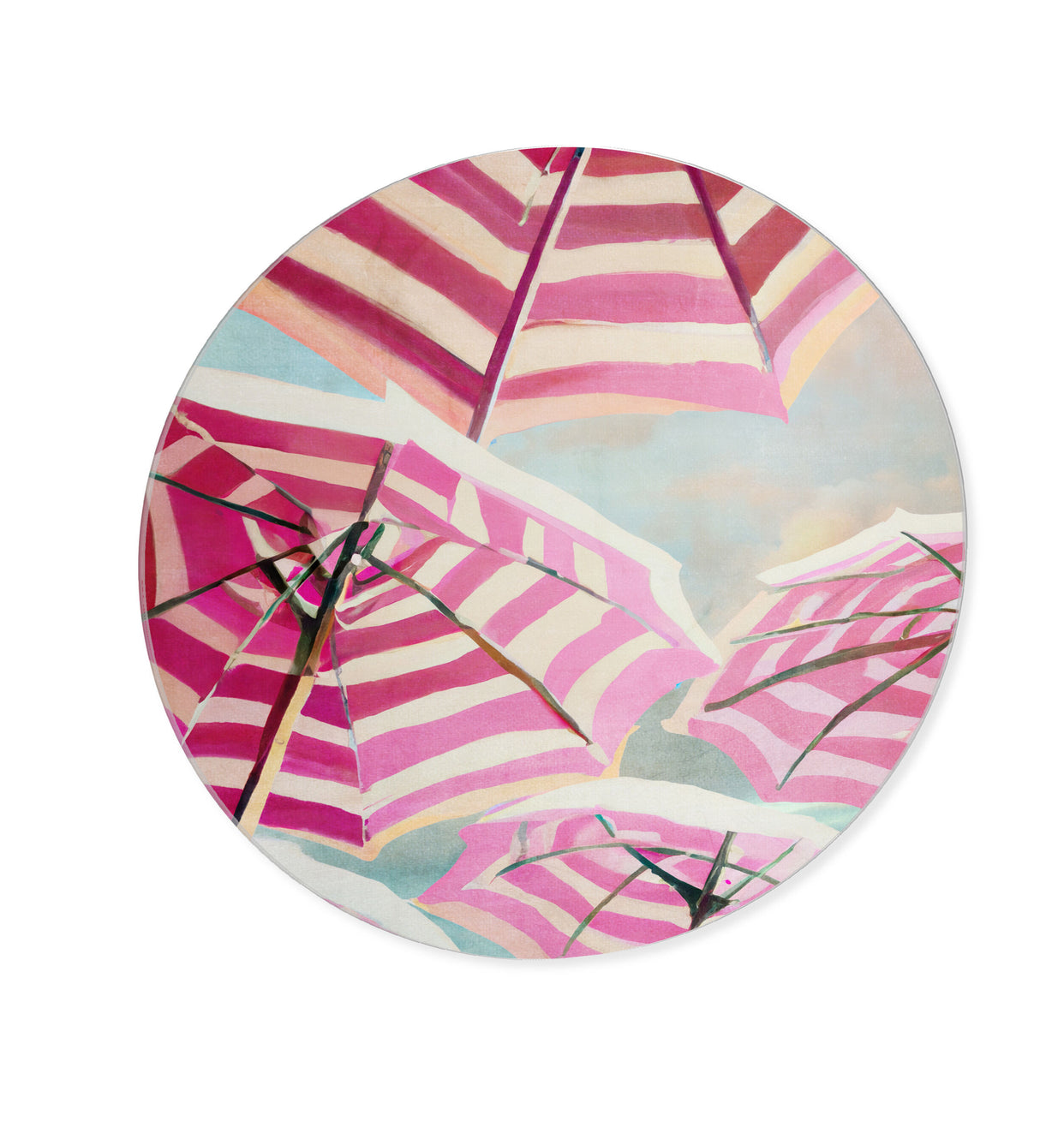 Playa Parasols - Round Acrylic Art