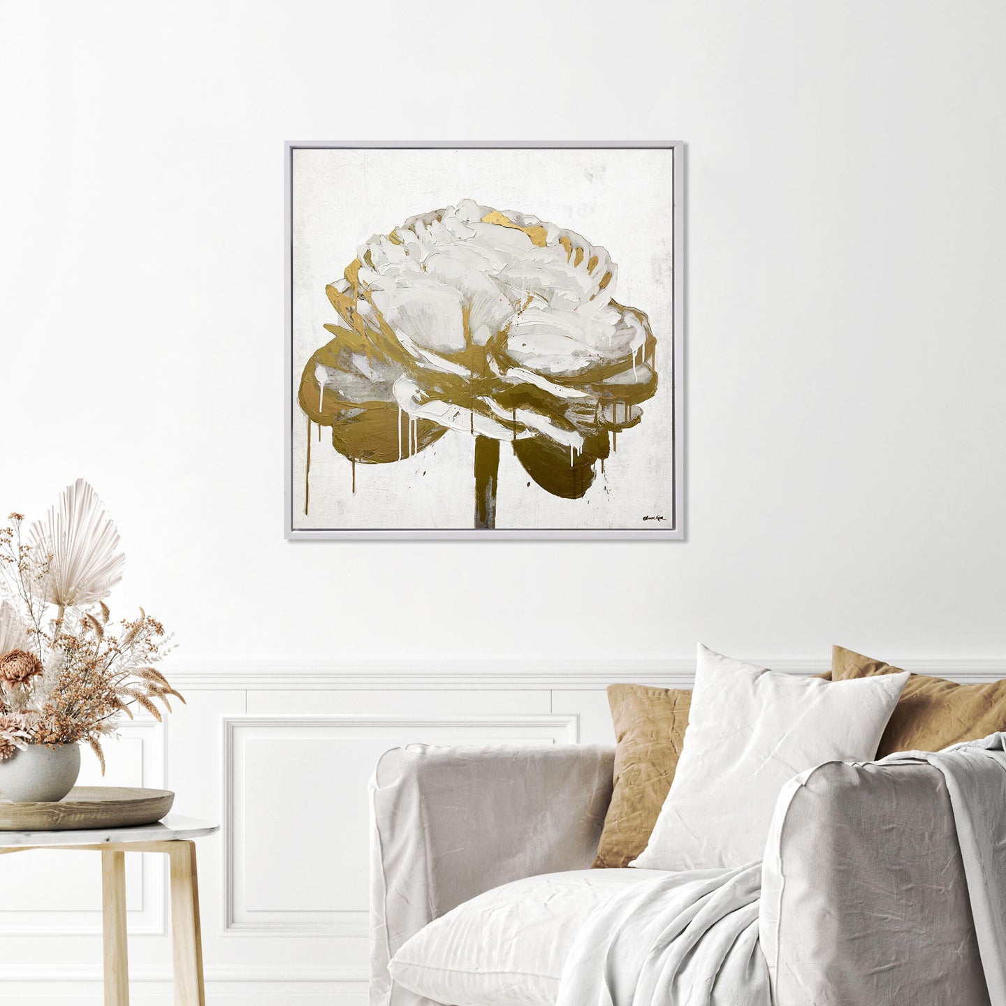Gilded Floral II- With Hand-Brushed Gel Coat and Acrylic Paint Brushwork