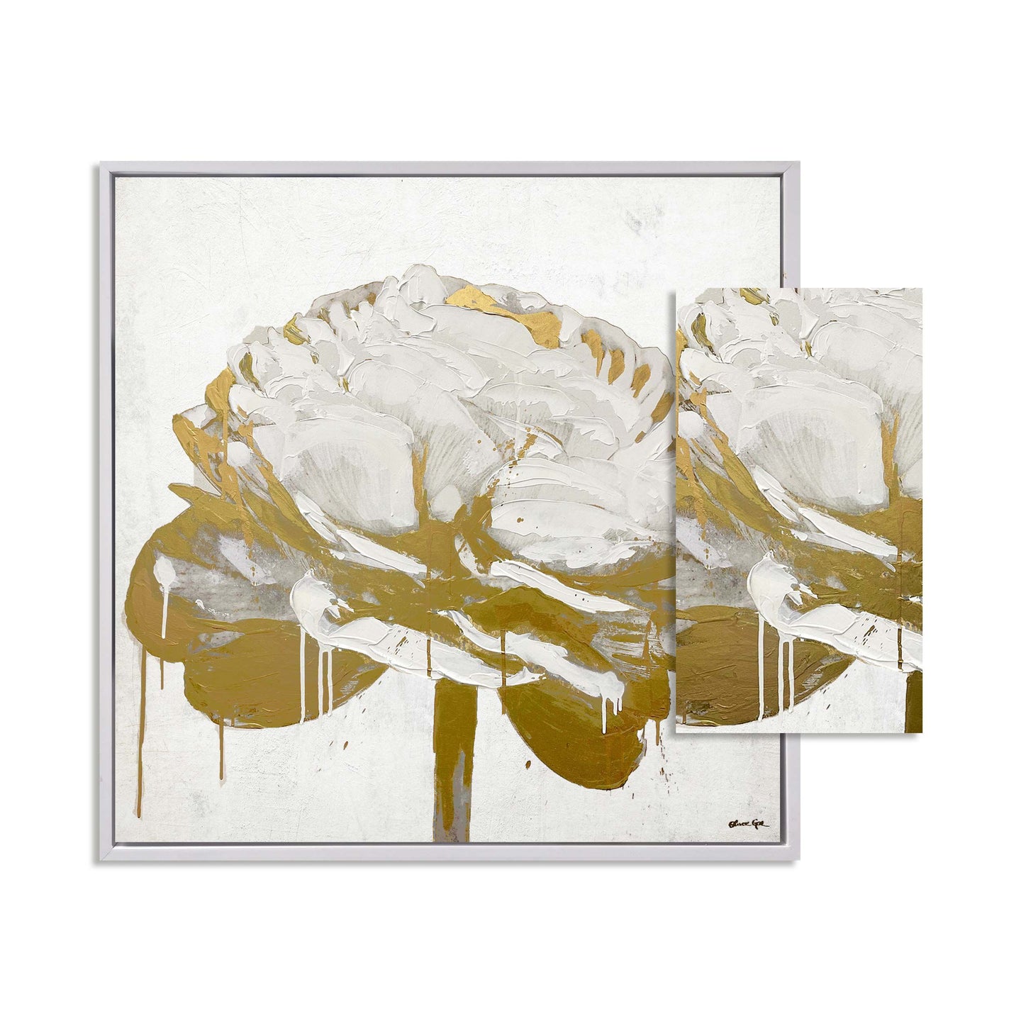 Gilded Floral II- With Hand-Brushed Gel Coat and Acrylic Paint Brushwork