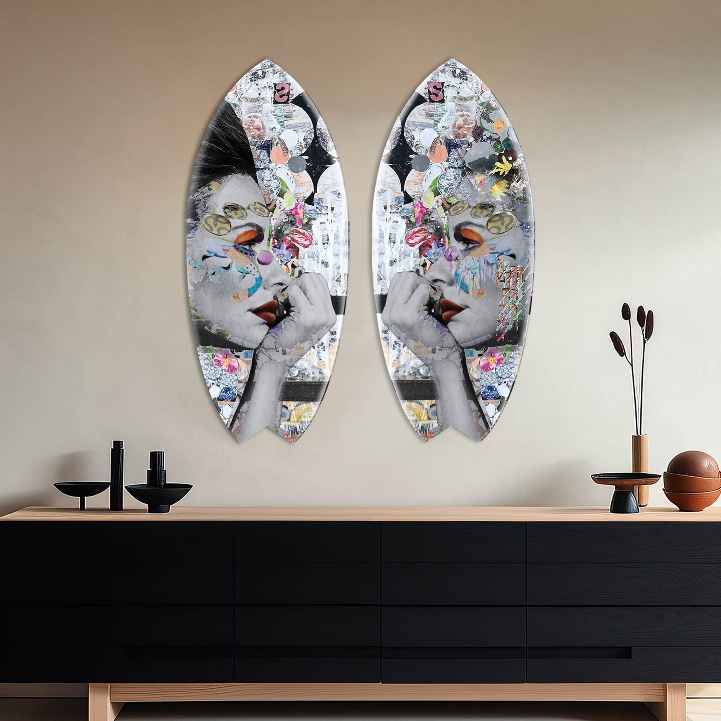 Katy Hirschfeld Double Floral Gaze Skimboard SET