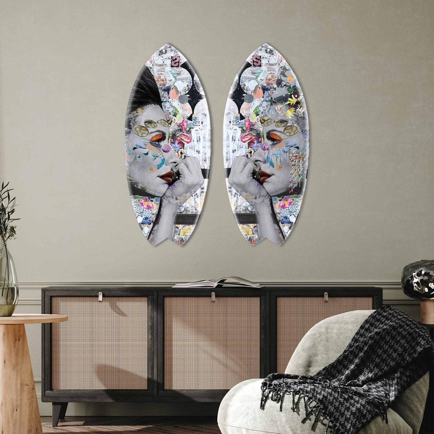 Katy Hirschfeld Double Floral Gaze Skimboard SET