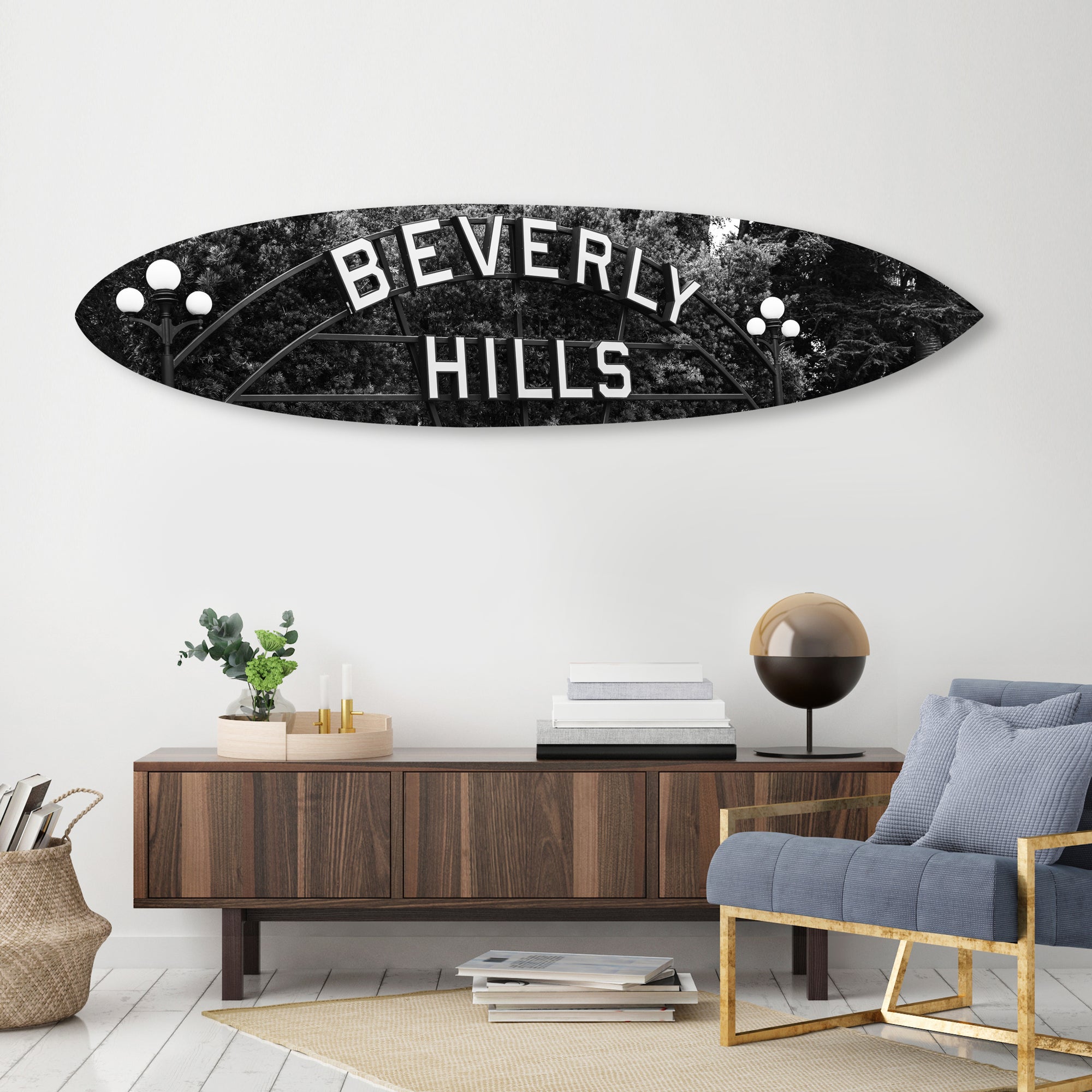 Beverly Hills Sign Surfboard