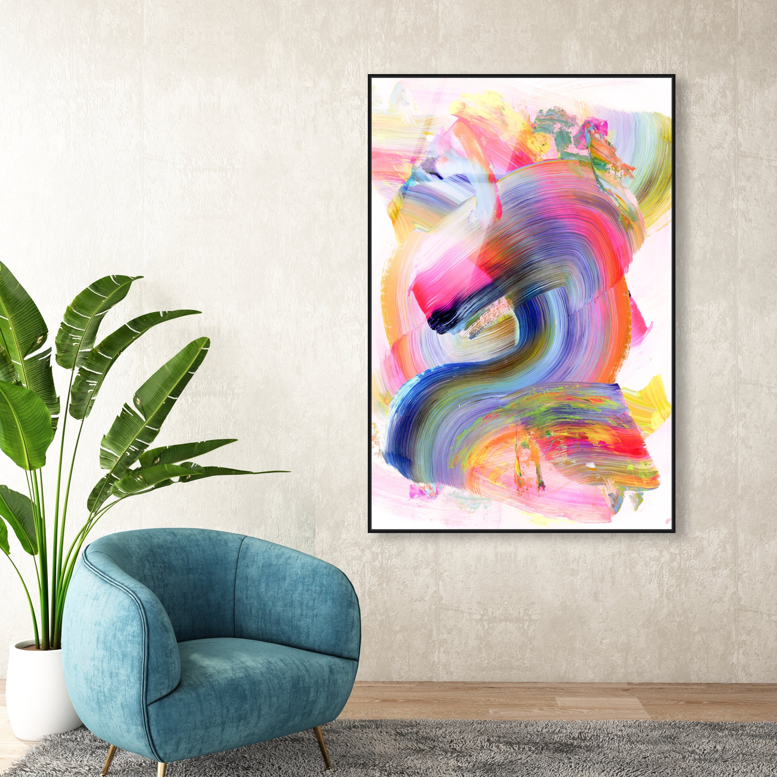 Neon Swirl | Abstract Wall Art by Oliver Gal