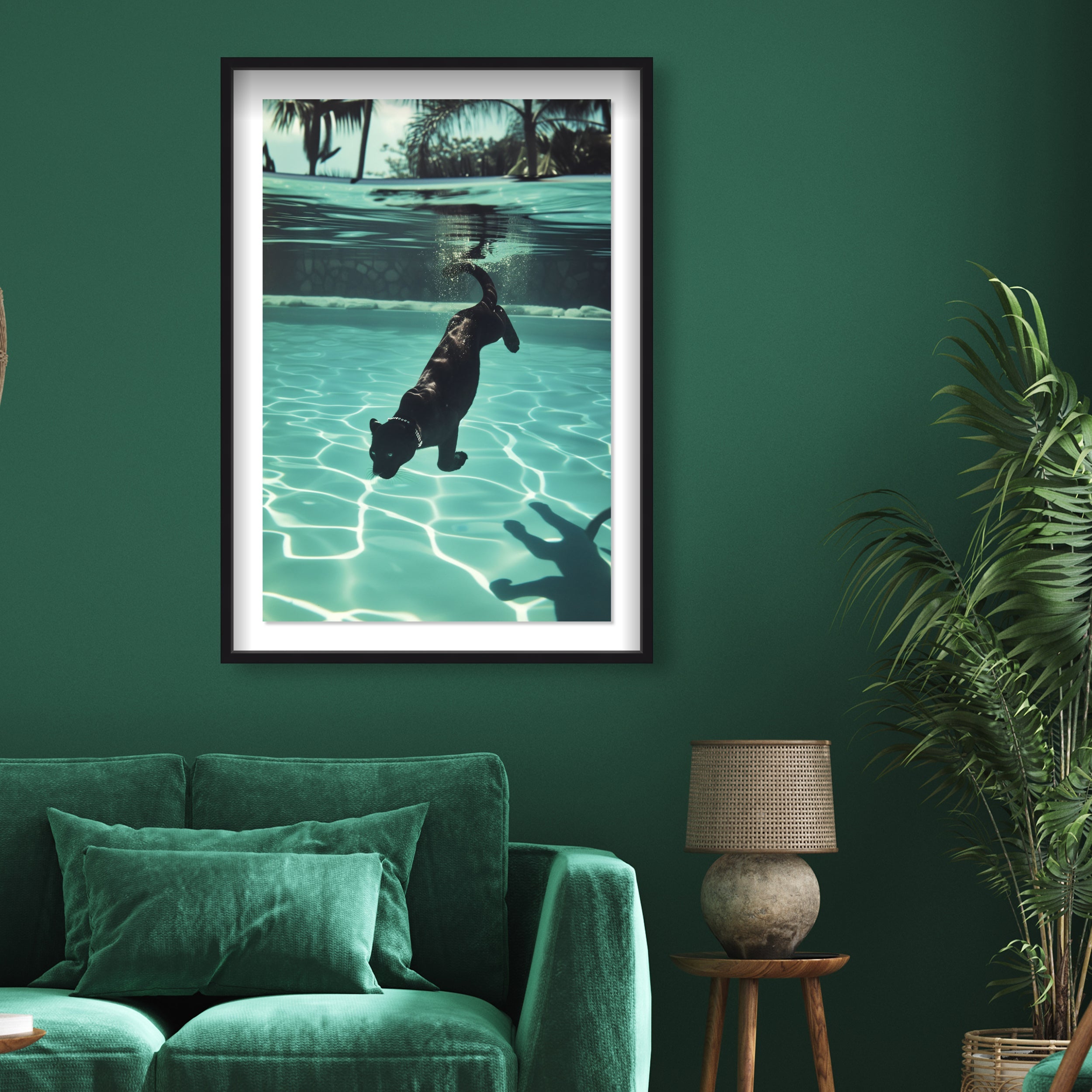 Panther Swim Animals Wall Art by The Oliver Gal
