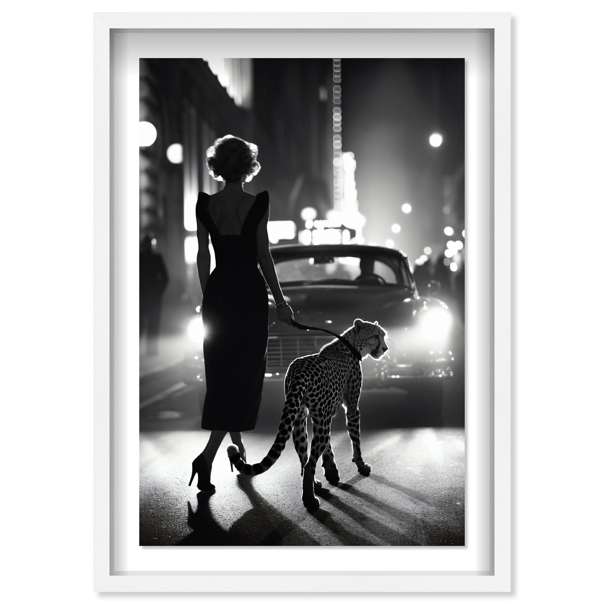 Night Walk Cheetah Fashion and Glam Wall Art by The Oliver Gal