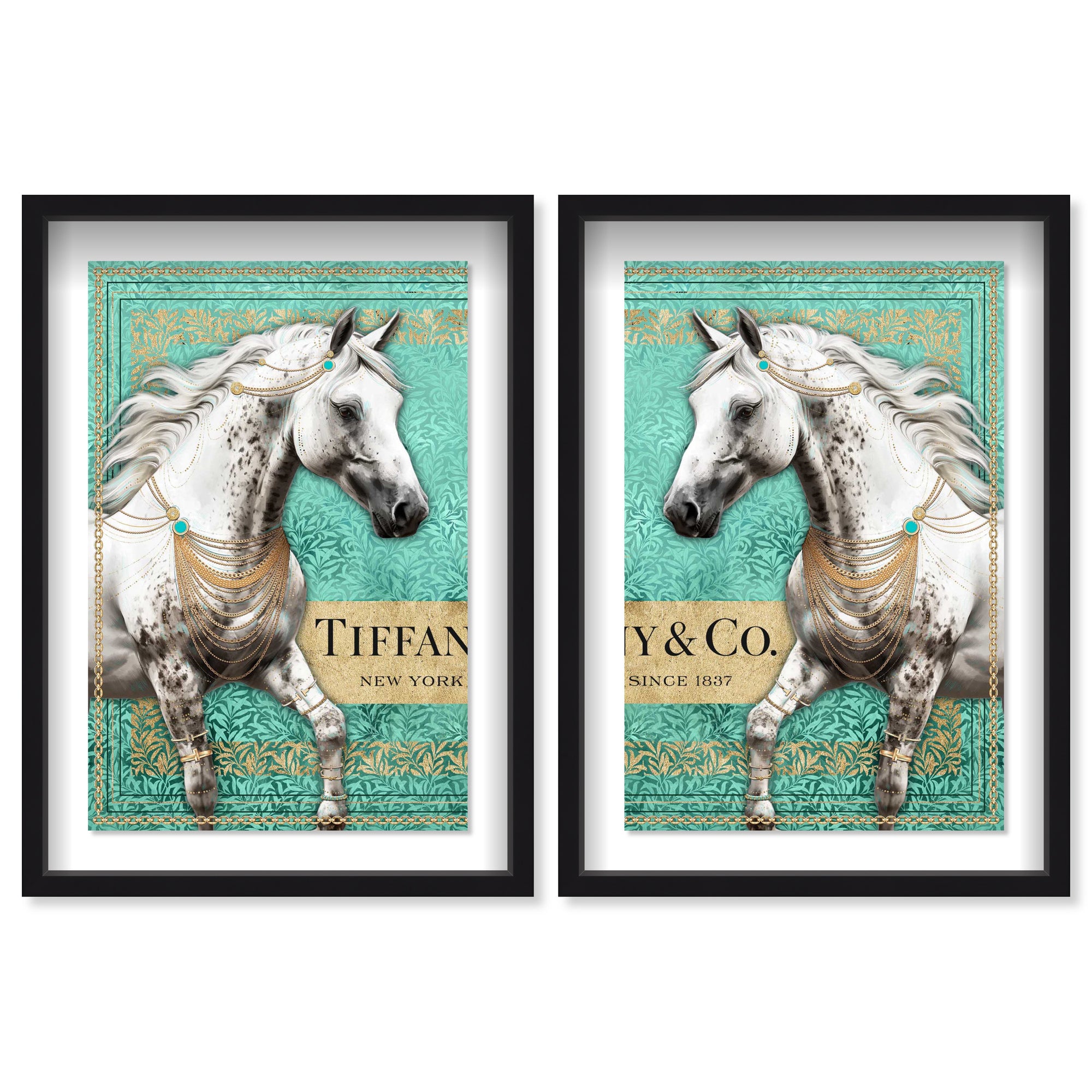 Teal Gilded Grace Duo - With Gold Leaf
