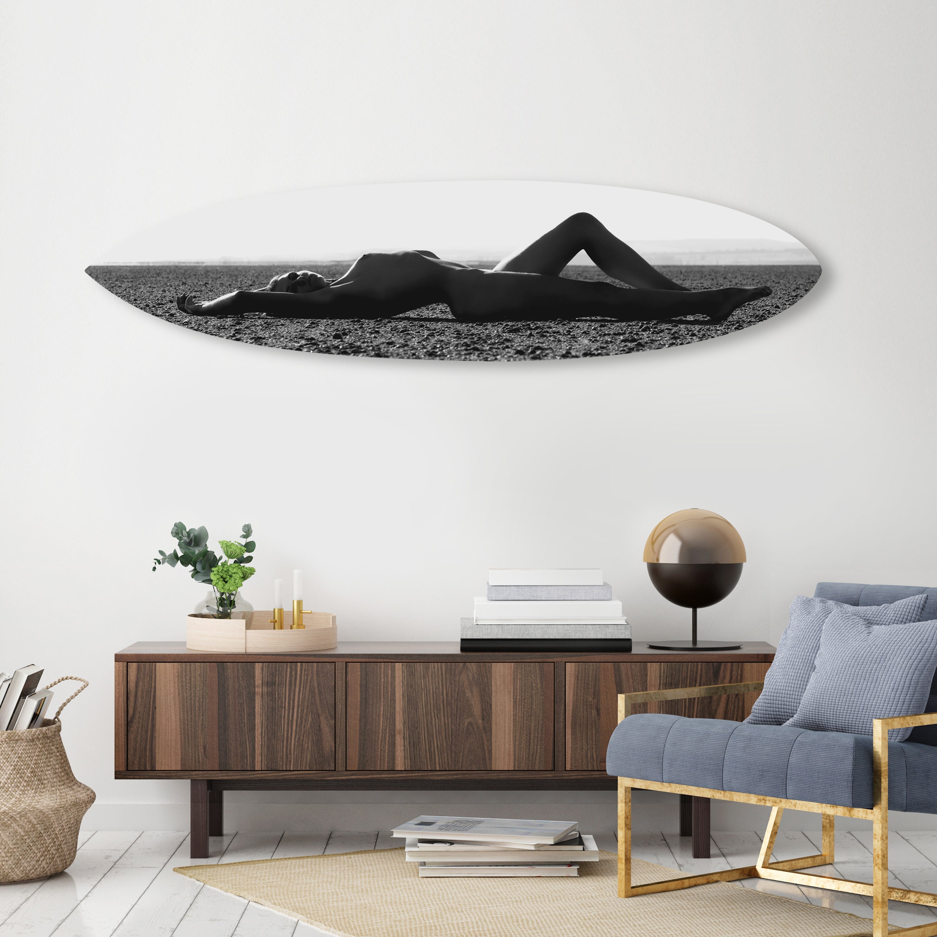 In Her Own World Surfboard | Abstract Wall Art by The Oliver Gal