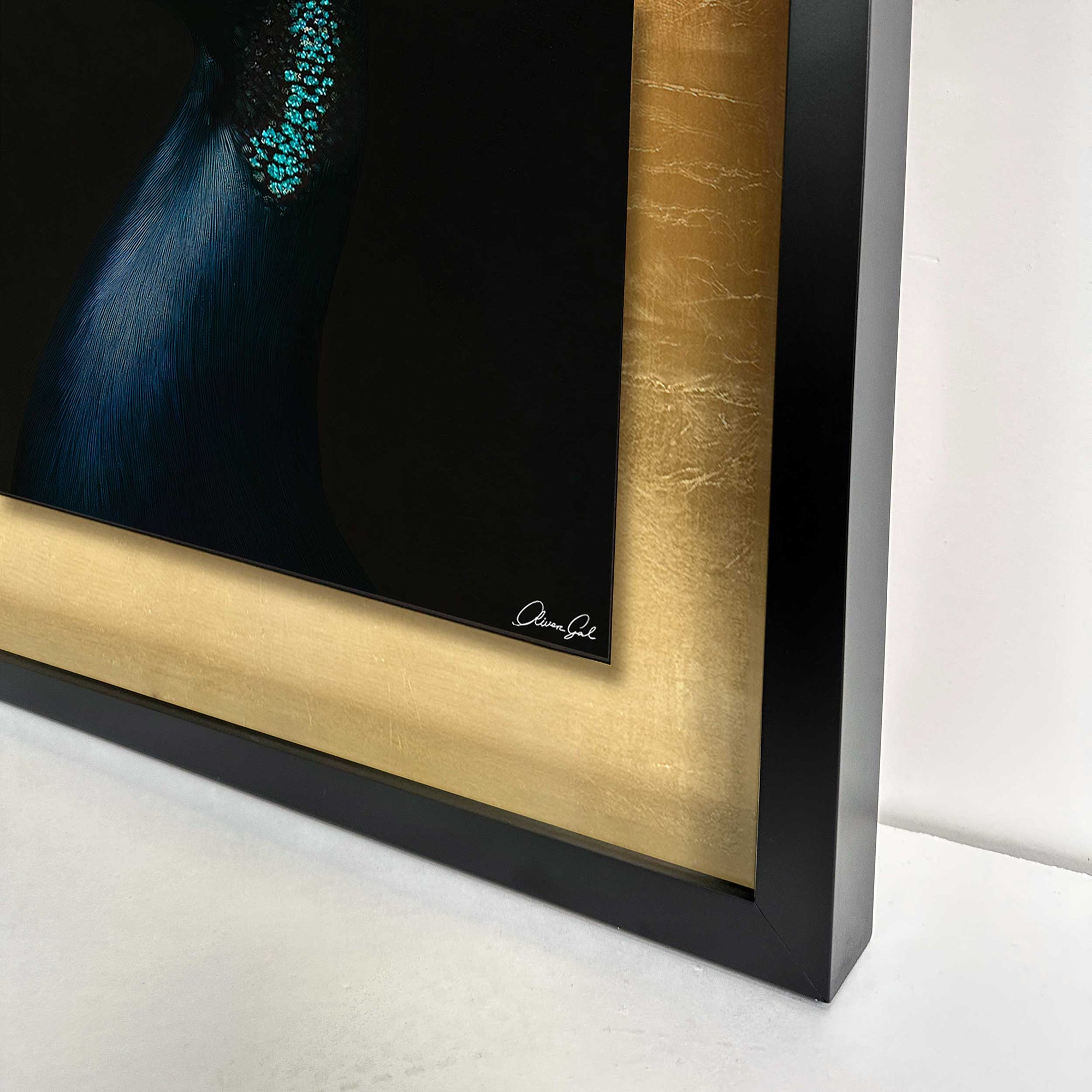 Peacock's Crown II - With Hand-Applied Gold Leaf & Glitter