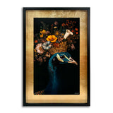 Peacock's Crown I - With Hand-Applied Gold Leaf & Glitter