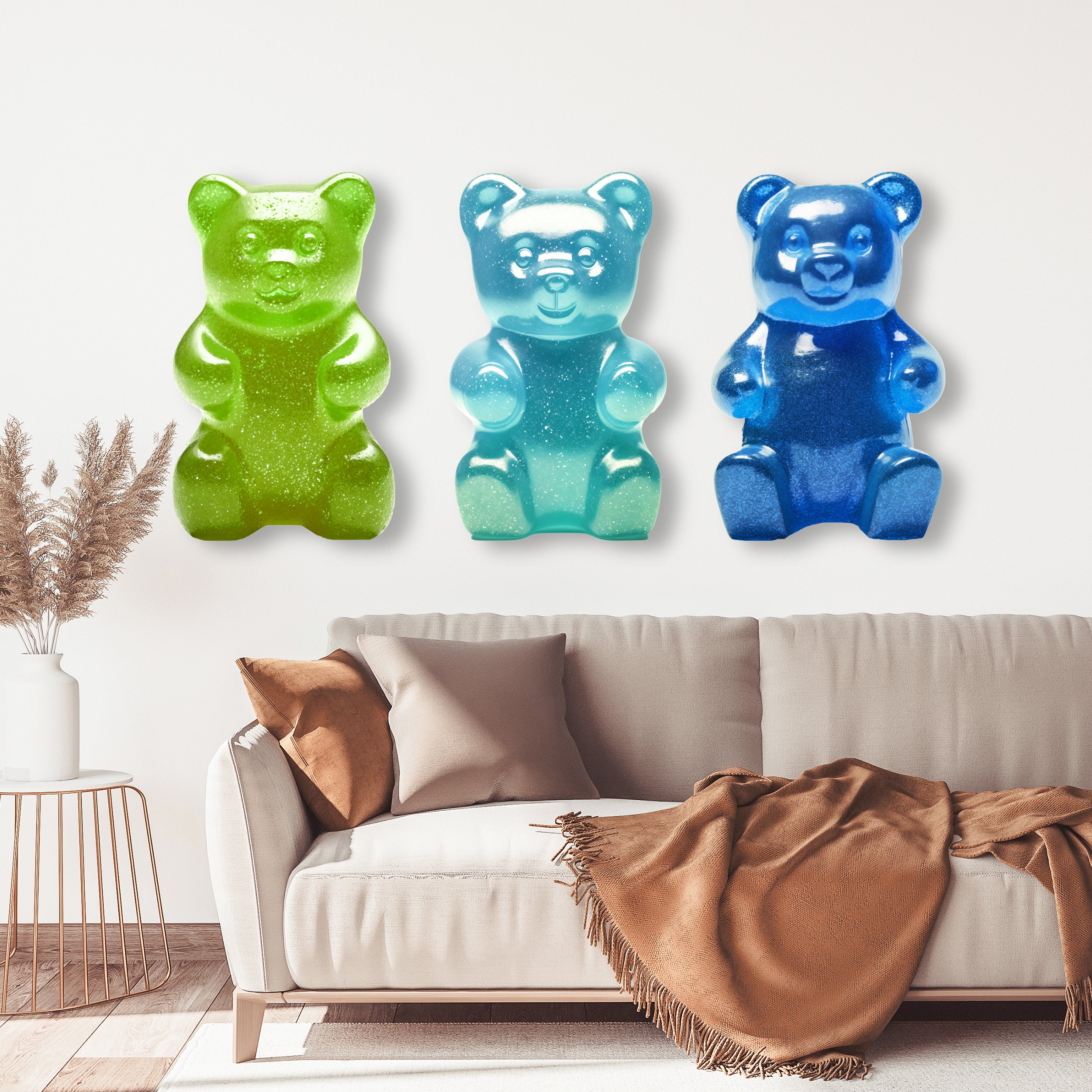 Coastal Gummy Bear Trio | Acrylic Wall Art by Oliver Gal