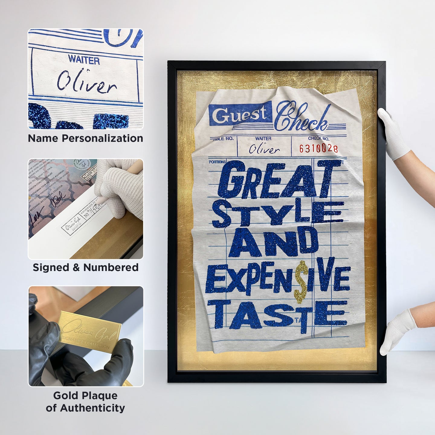 Expensive Check Please | Typography and Quotes Wall Art by Oliver Gal