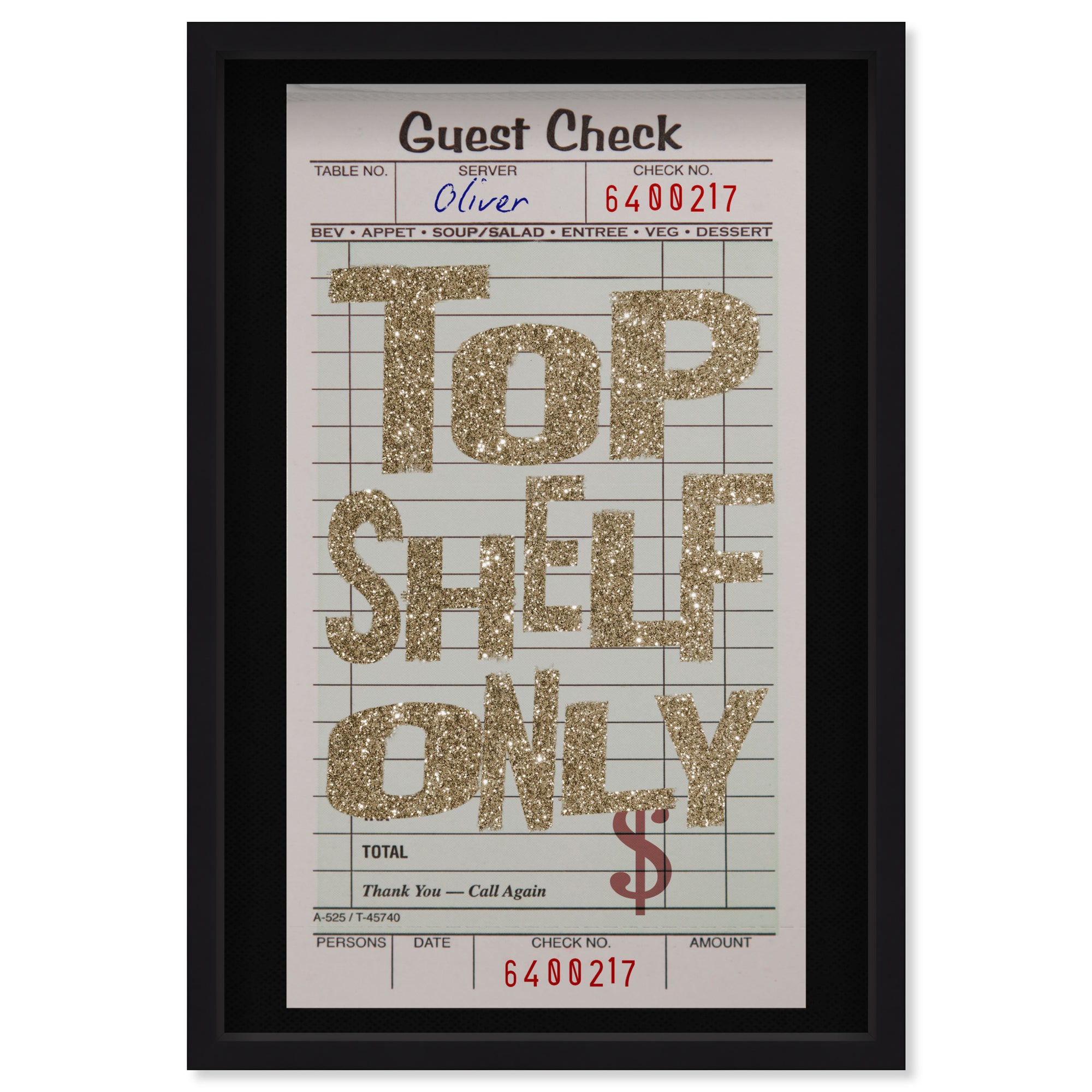 Top Shelf Gold Check | Limited Edition