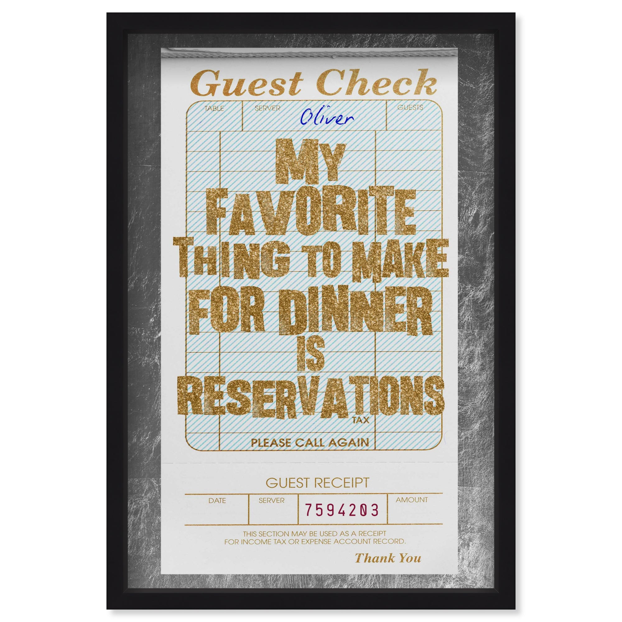 Reservations II Check | Limited Edition