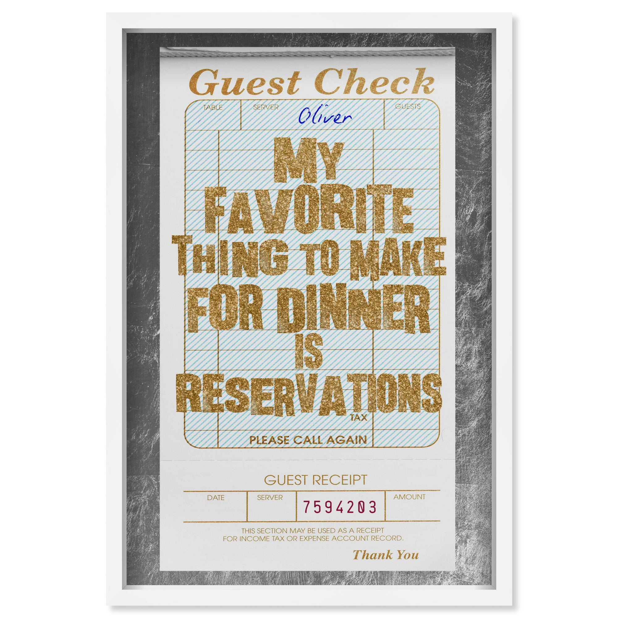 Reservations II Check | Limited Edition
