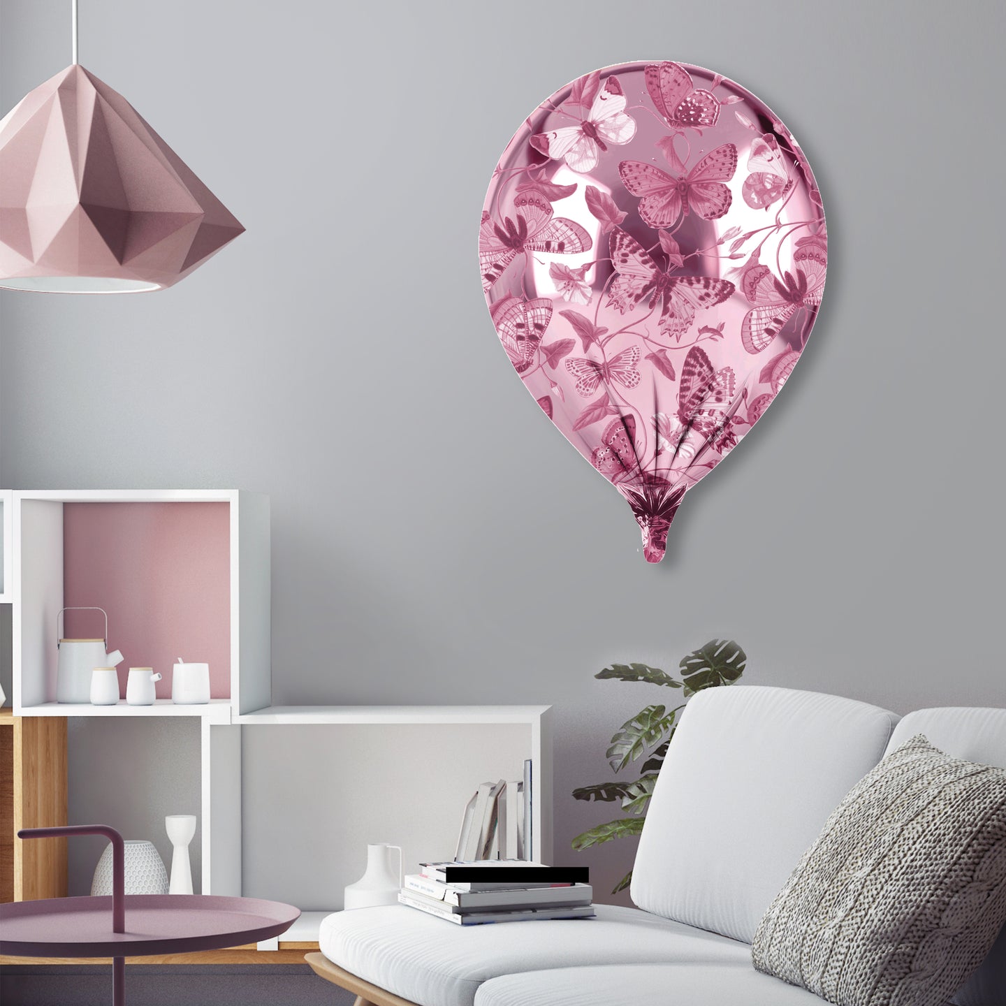 24x24/Luxe Balloons/Pink Butterfly Balloon