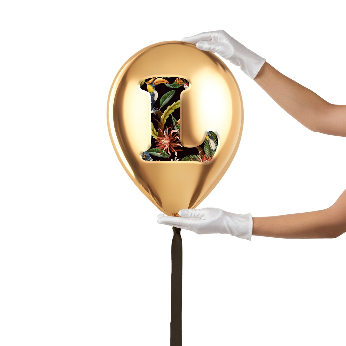 24x24/Gold Monogram Balloon/Gold Balloon L