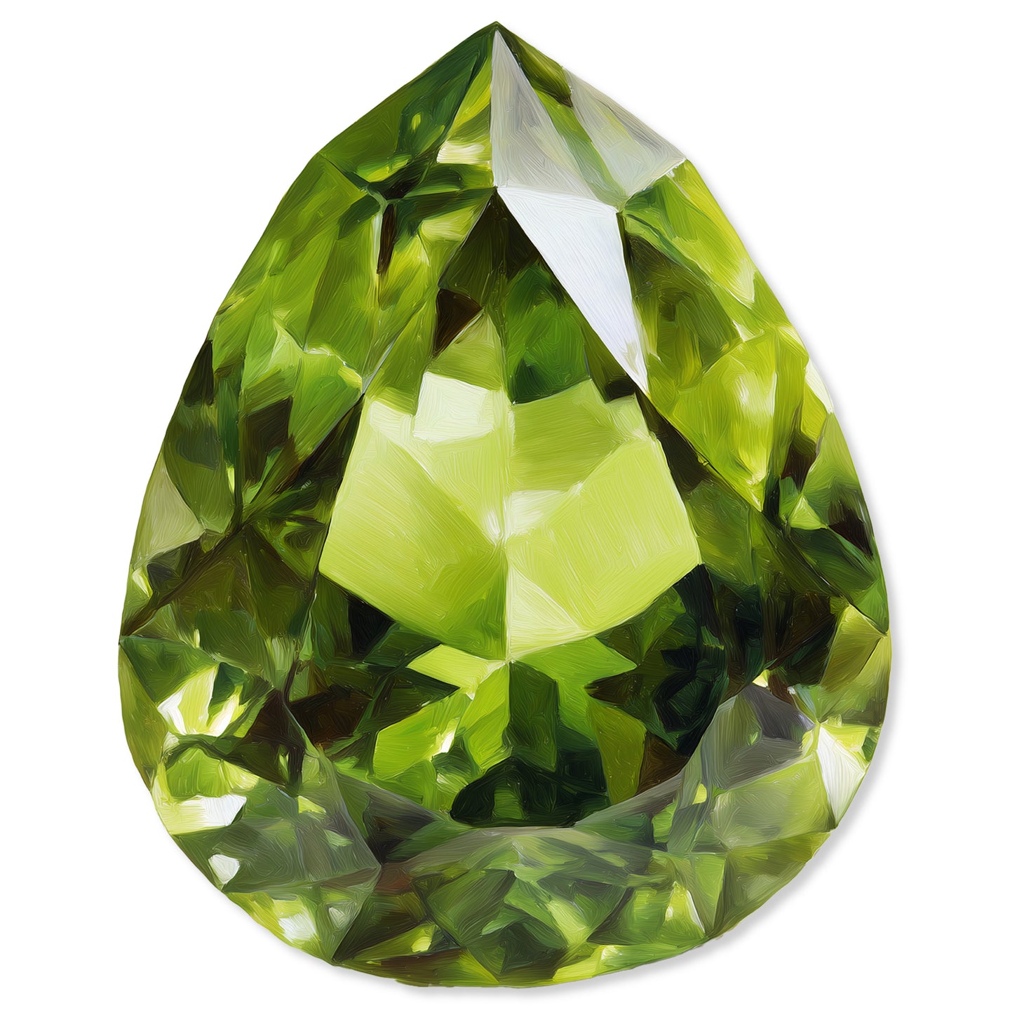 30 H/August Gems/Pear Peridot August