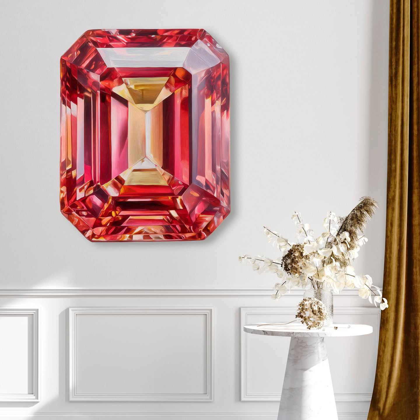 30x36/Rectangle Gems/Red Orange Rectangle