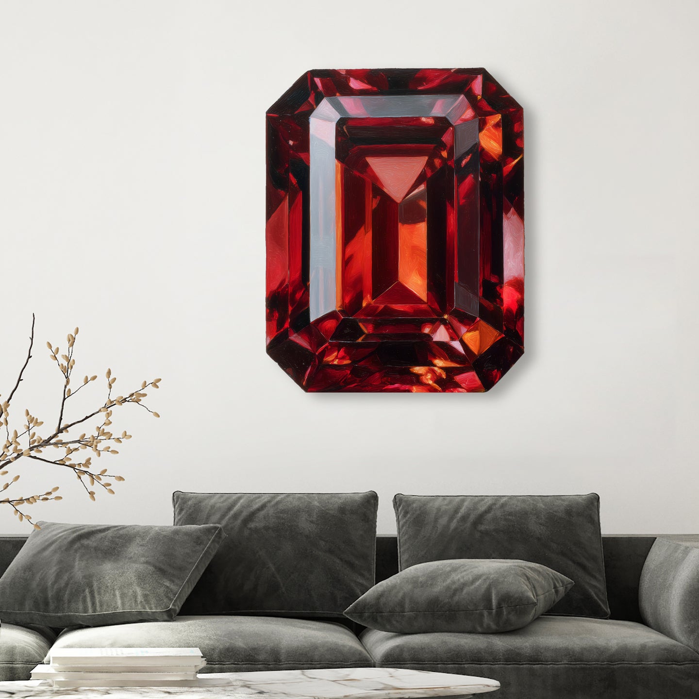 30 H/July Gems/Rectangle Ruby July